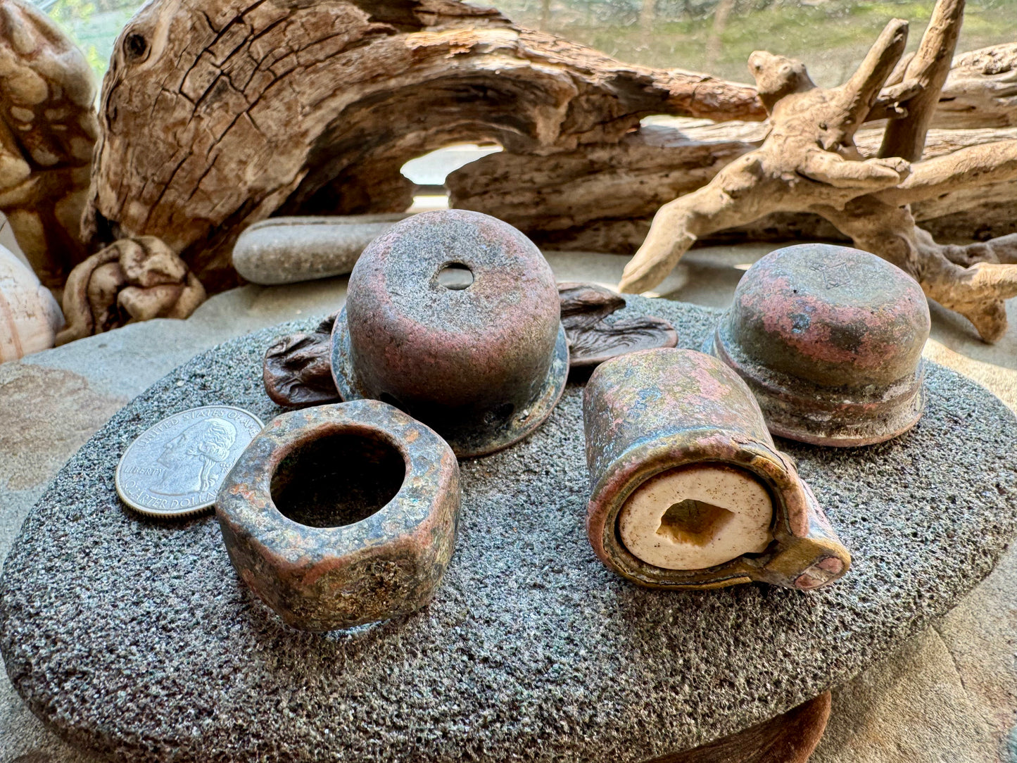 Ocean Found Metal Pieces A2538 – Vintage Salvage Hardware Lot, Rusty Patina Metal Parts, Assemblage Art Supply, Wabi Sabi Decor