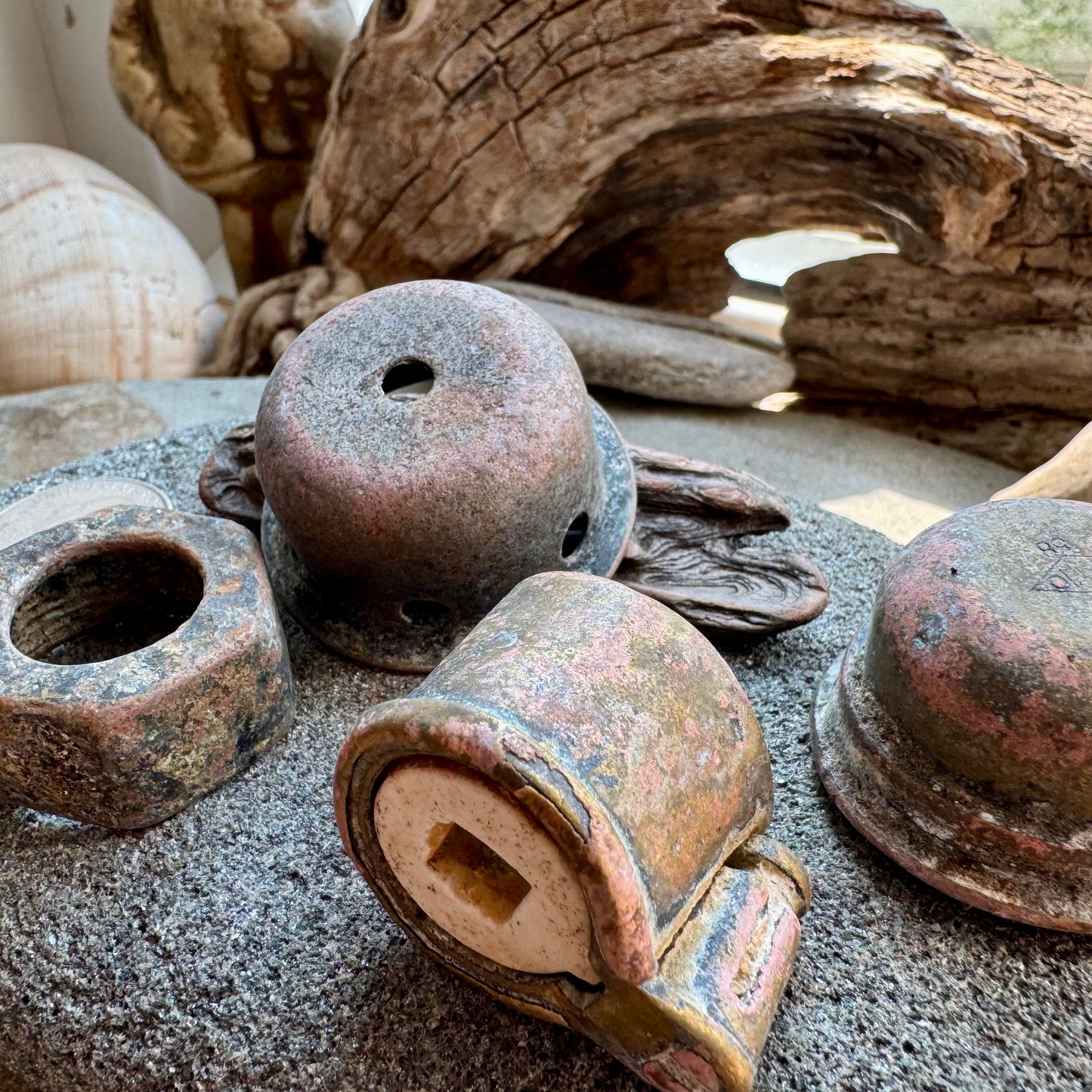 Ocean Found Metal Pieces A2538 – Vintage Salvage Hardware Lot, Rusty Patina Metal Parts, Assemblage Art Supply, Wabi Sabi Decor