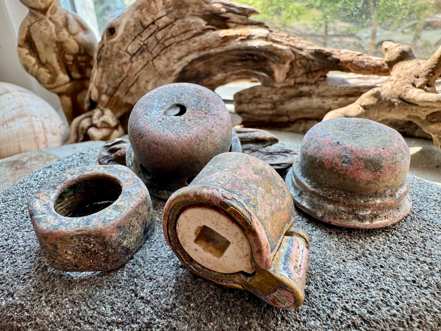 Ocean Found Metal Pieces A2538 – Vintage Salvage Hardware Lot, Rusty Patina Metal Parts, Assemblage Art Supply, Wabi Sabi Decor
