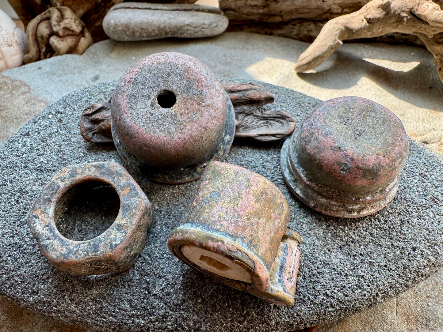 Ocean Found Metal Pieces A2538 – Vintage Salvage Hardware Lot, Rusty Patina Metal Parts, Assemblage Art Supply, Wabi Sabi Decor