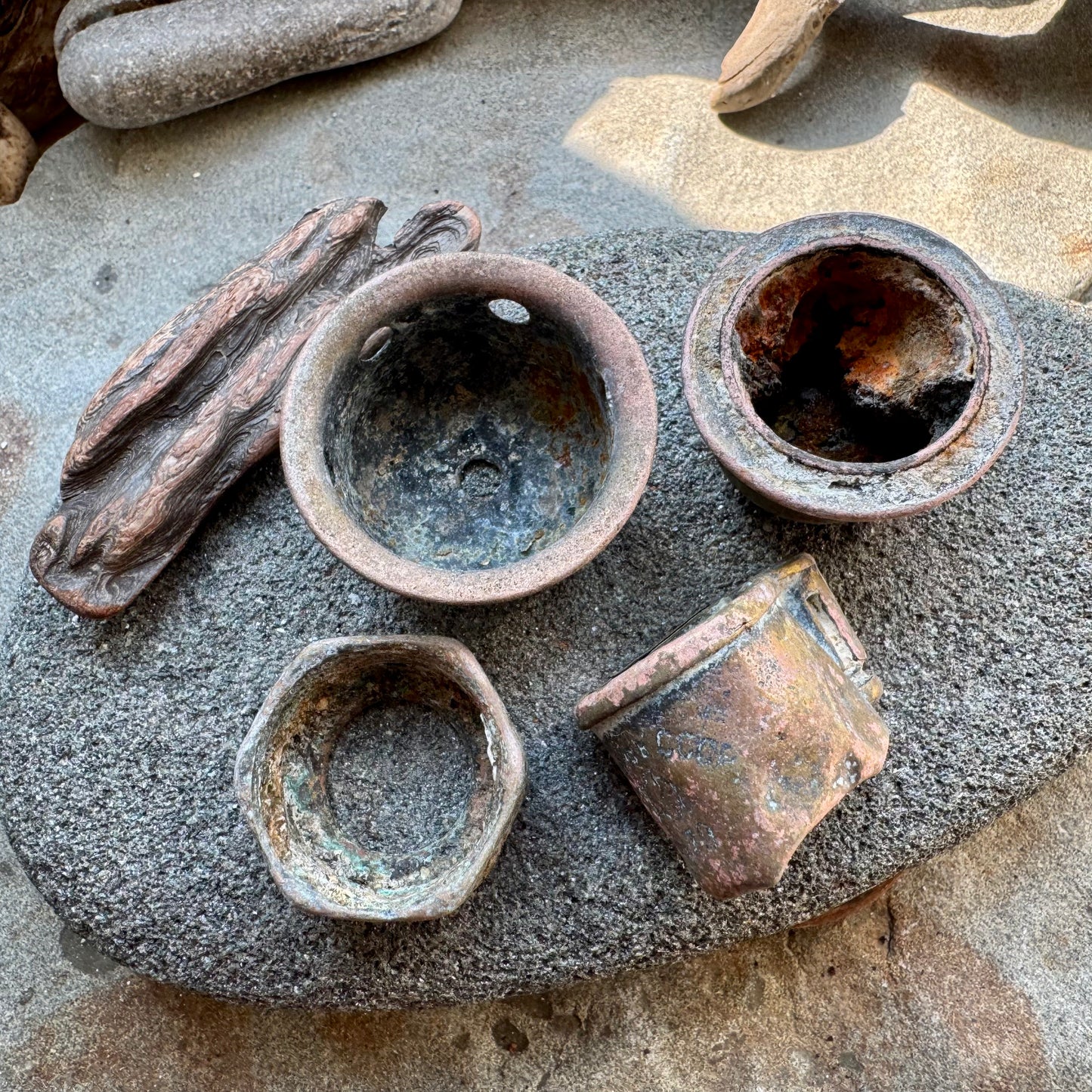 Ocean Found Metal Pieces A2538 – Vintage Salvage Hardware Lot, Rusty Patina Metal Parts, Assemblage Art Supply, Wabi Sabi Decor
