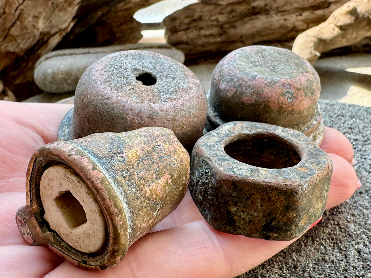 Ocean Found Metal Pieces A2538 – Vintage Salvage Hardware Lot, Rusty Patina Metal Parts, Assemblage Art Supply, Wabi Sabi Decor