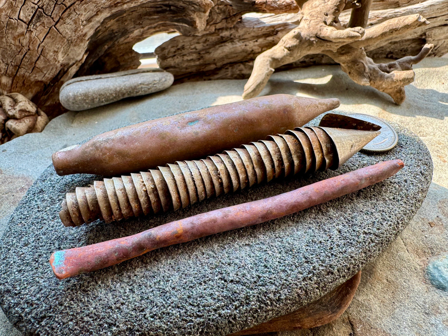 Industrial Found Metal Rods & Rusted Bolt A2540 – Beach Salvage Assemblage Art Supply, Jewelry & Sculpture Making
