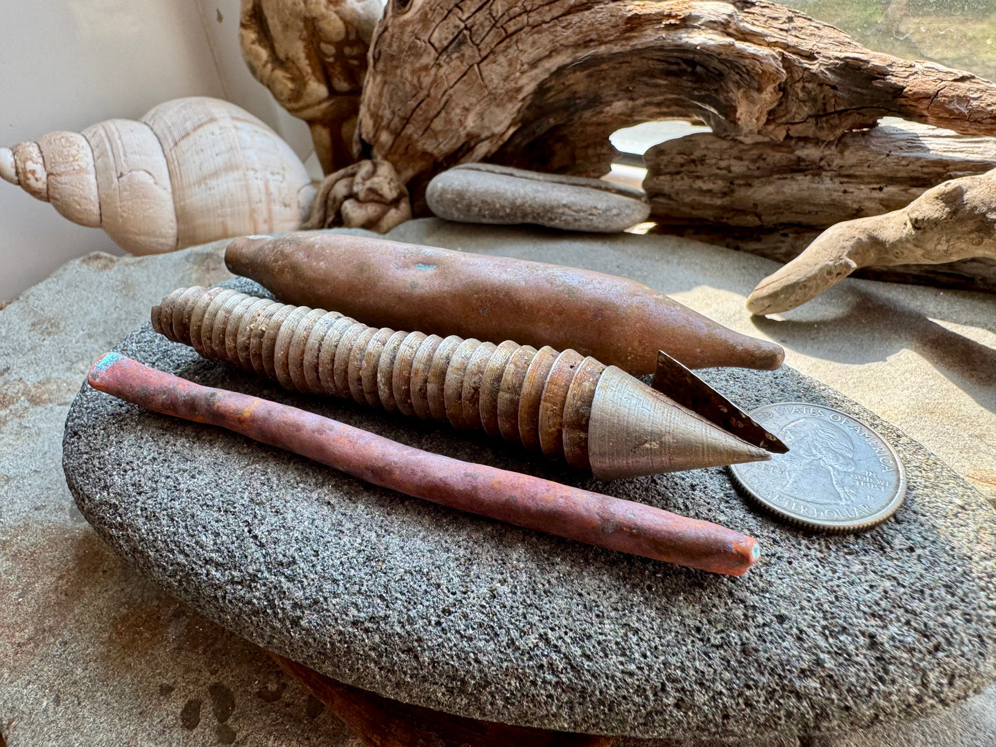 Industrial Found Metal Rods & Rusted Bolt A2540 – Beach Salvage Assemblage Art Supply, Jewelry & Sculpture Making