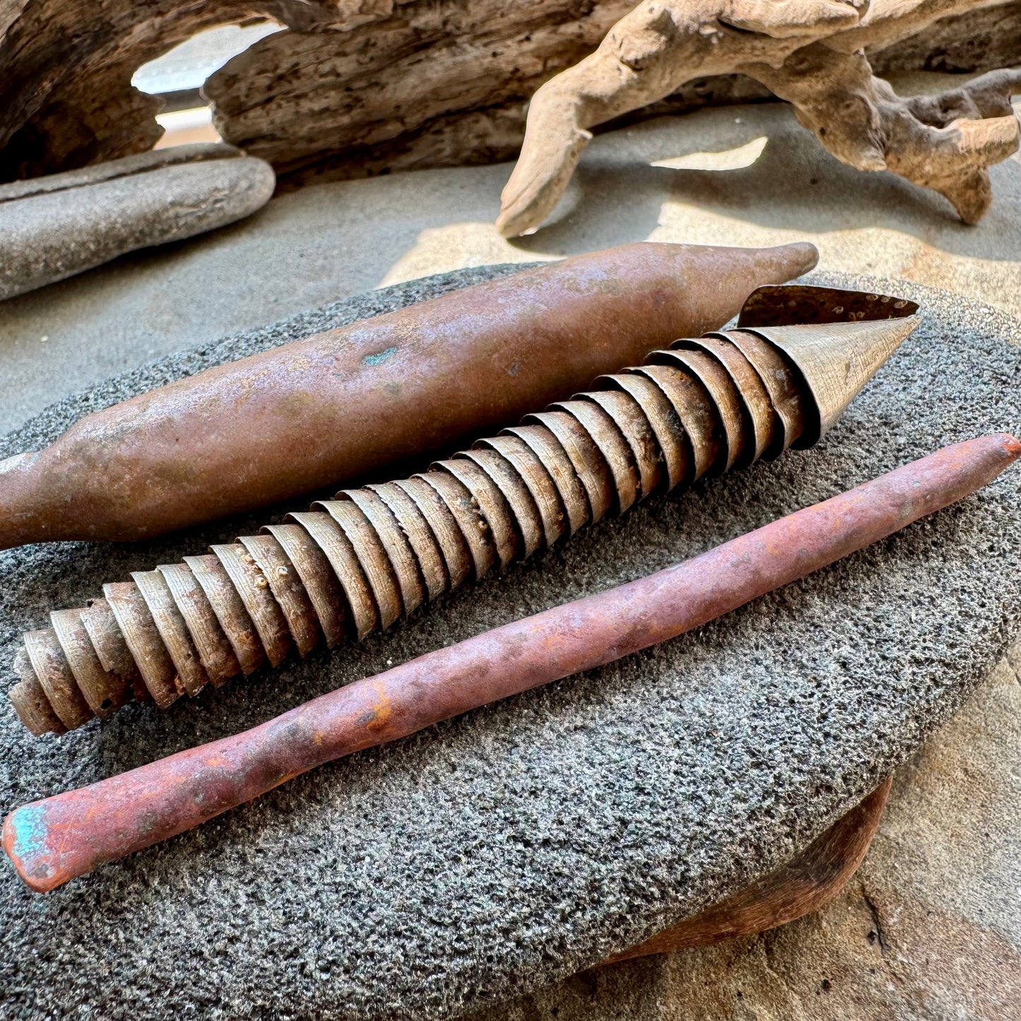 Industrial Found Metal Rods & Rusted Bolt A2540 – Beach Salvage Assemblage Art Supply, Jewelry & Sculpture Making