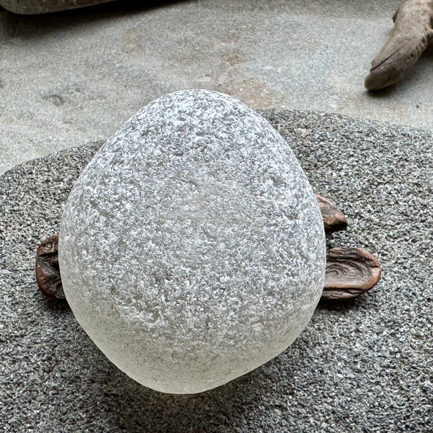 Large White Antique Sea Glass Bottle Base – Rare Collector Piece A2585