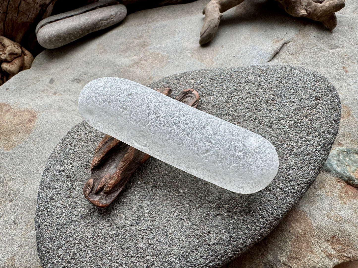 Large White Sea Glass – Rare Long glass stick Sea Glass A2586 – Genuine Beach Found Seaglass for Jewelry, Craft, Coastal Decor