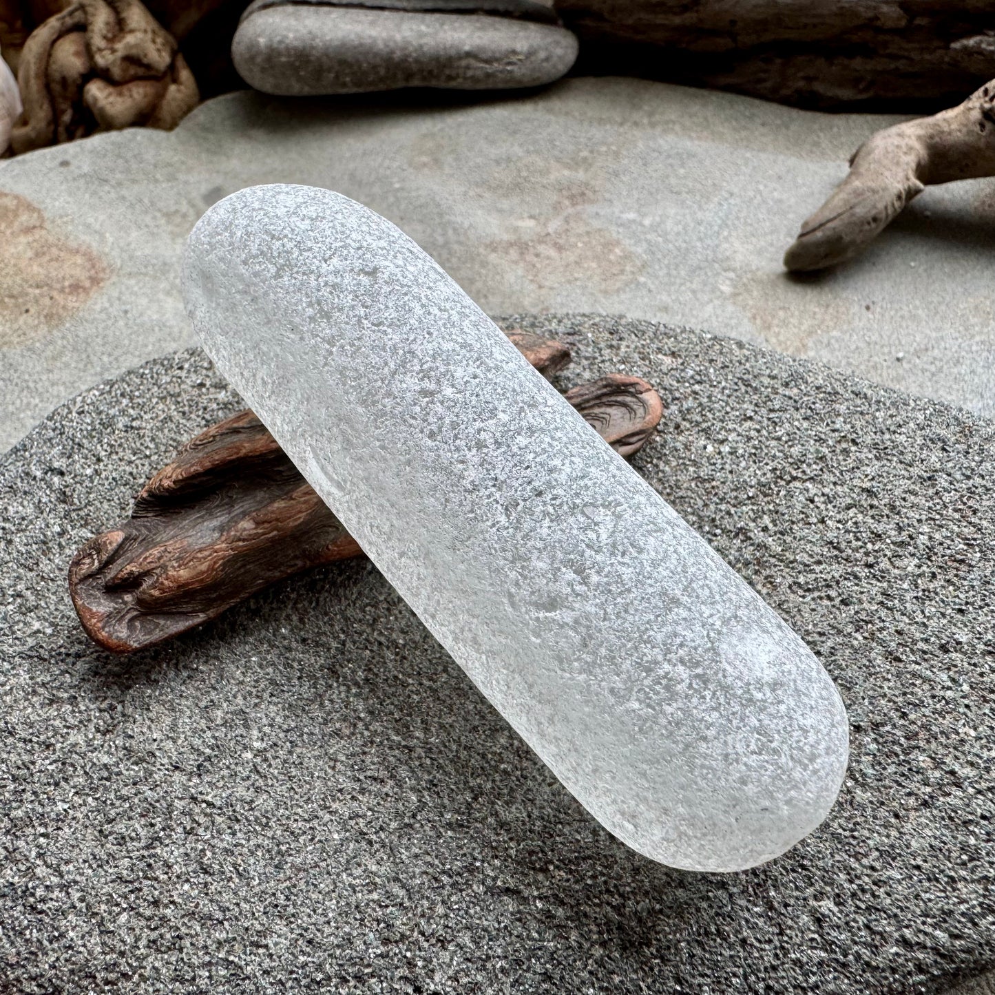 Large White Sea Glass – Rare Long glass stick Sea Glass A2586 – Genuine Beach Found Seaglass for Jewelry, Craft, Coastal Decor