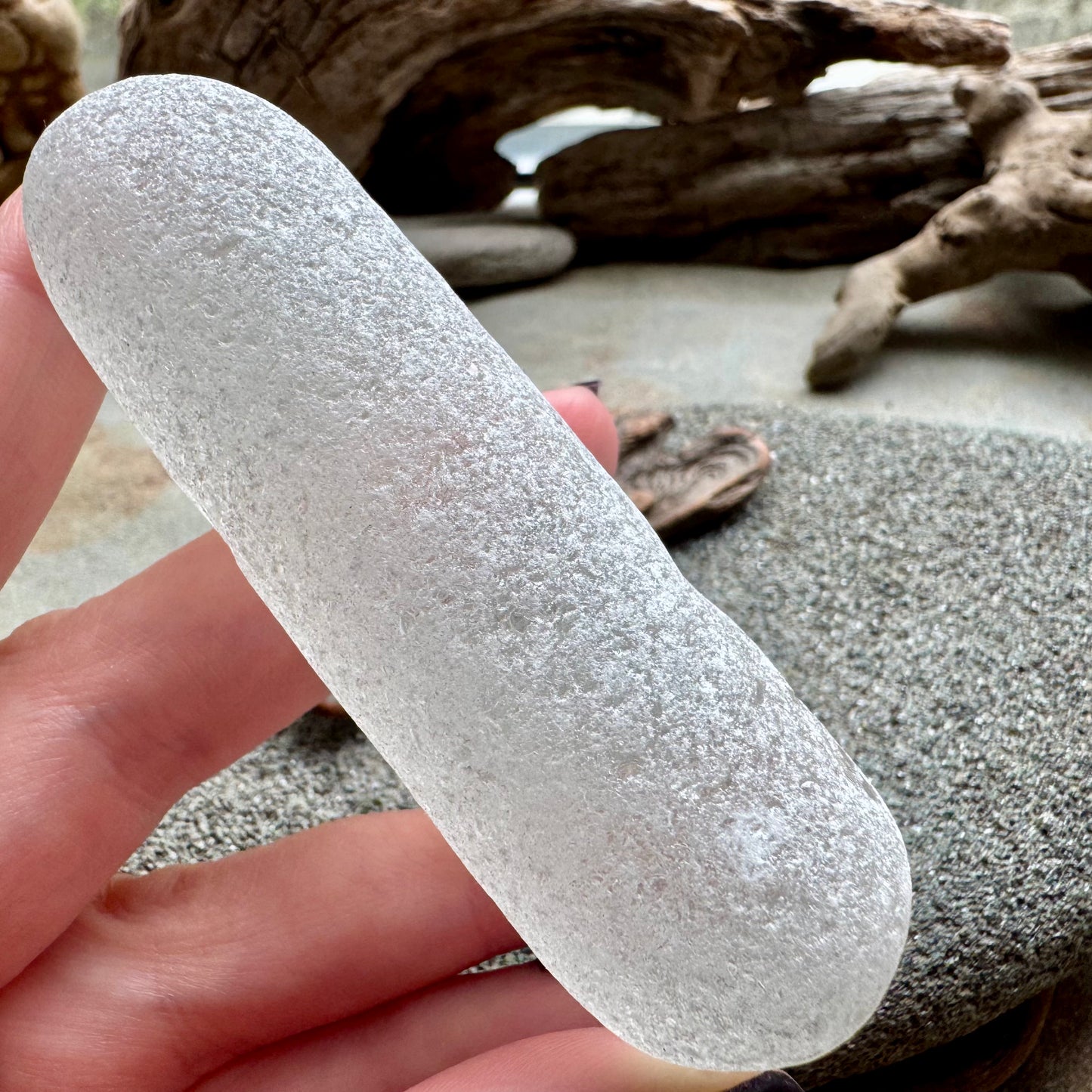 Large White Sea Glass – Rare Long glass stick Sea Glass A2586 – Genuine Beach Found Seaglass for Jewelry, Craft, Coastal Decor