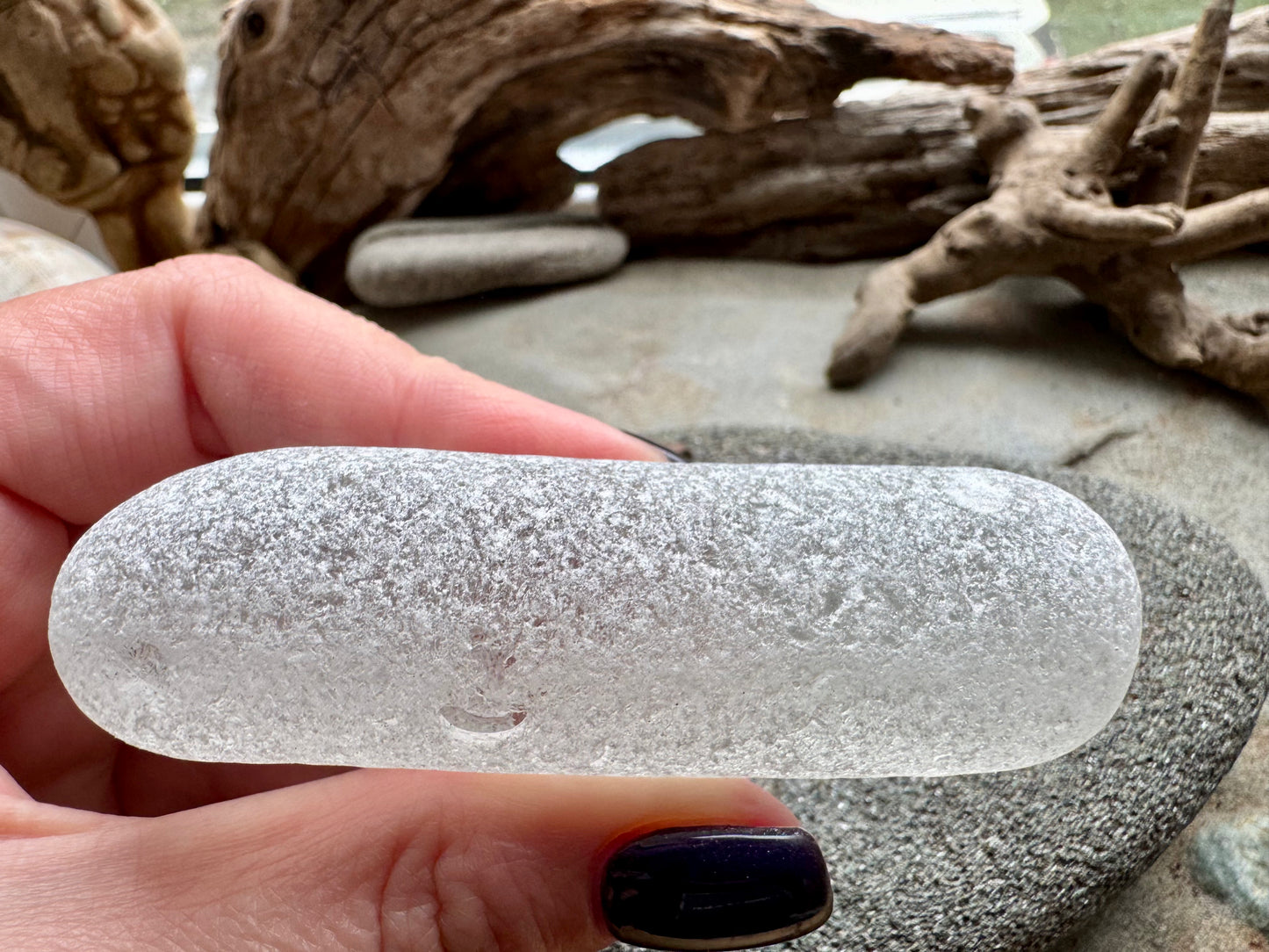 Large White Sea Glass – Rare Long glass stick Sea Glass A2586 – Genuine Beach Found Seaglass for Jewelry, Craft, Coastal Decor