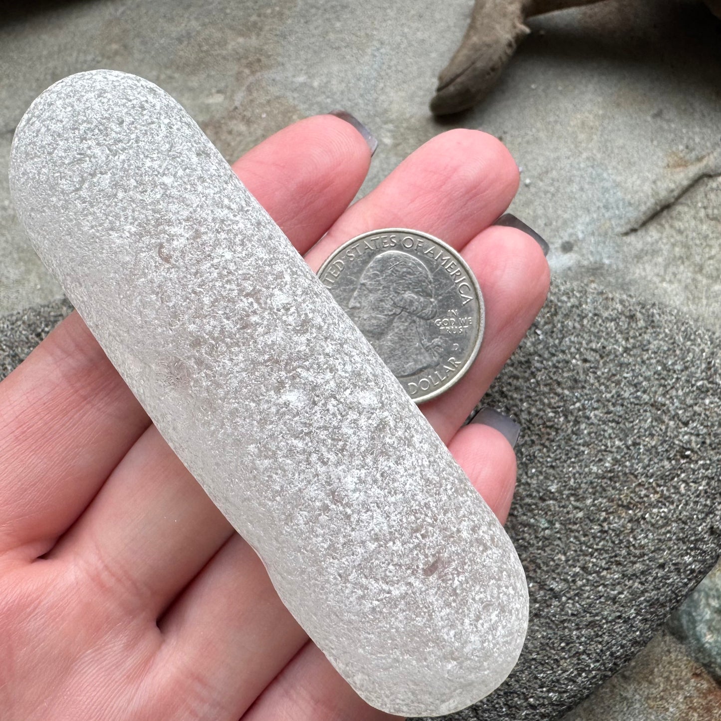 Large White Sea Glass – Rare Long glass stick Sea Glass A2586 – Genuine Beach Found Seaglass for Jewelry, Craft, Coastal Decor