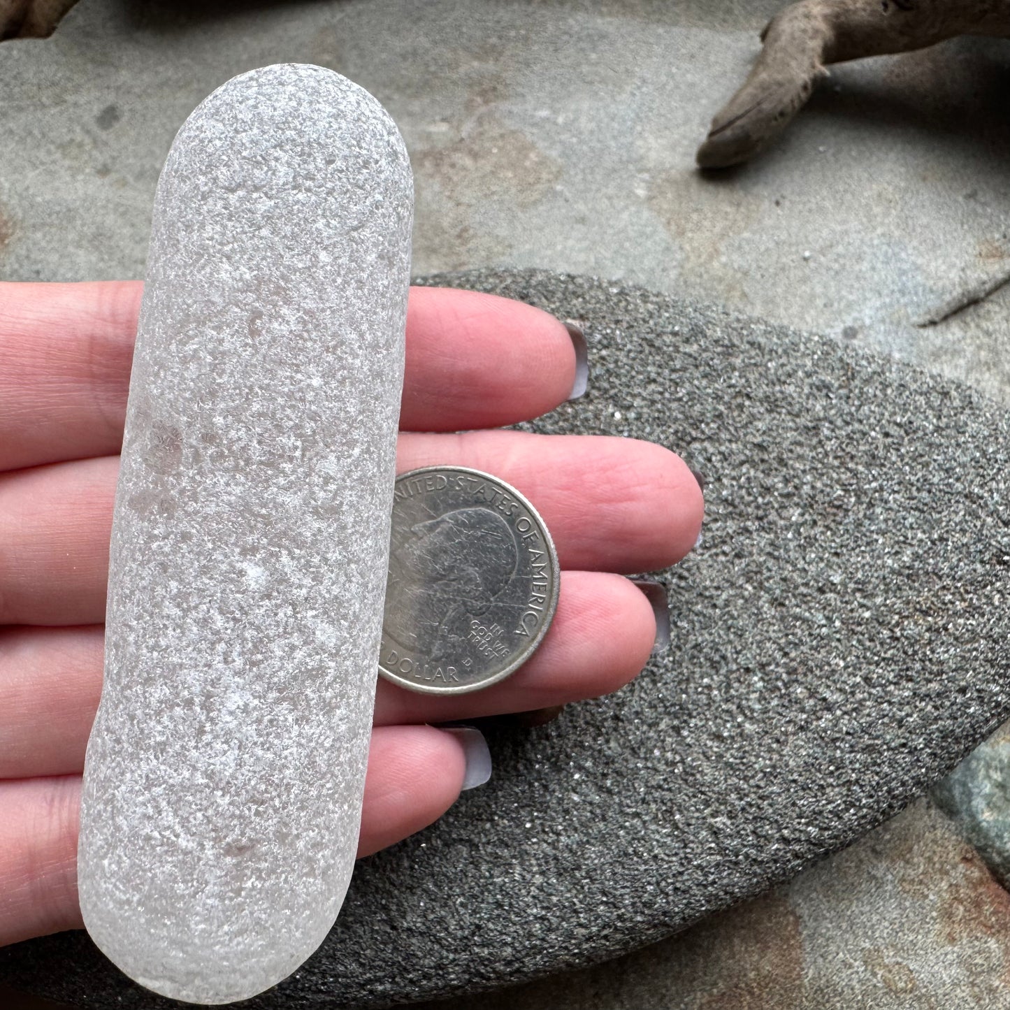 Large White Sea Glass – Rare Long glass stick Sea Glass A2586 – Genuine Beach Found Seaglass for Jewelry, Craft, Coastal Decor