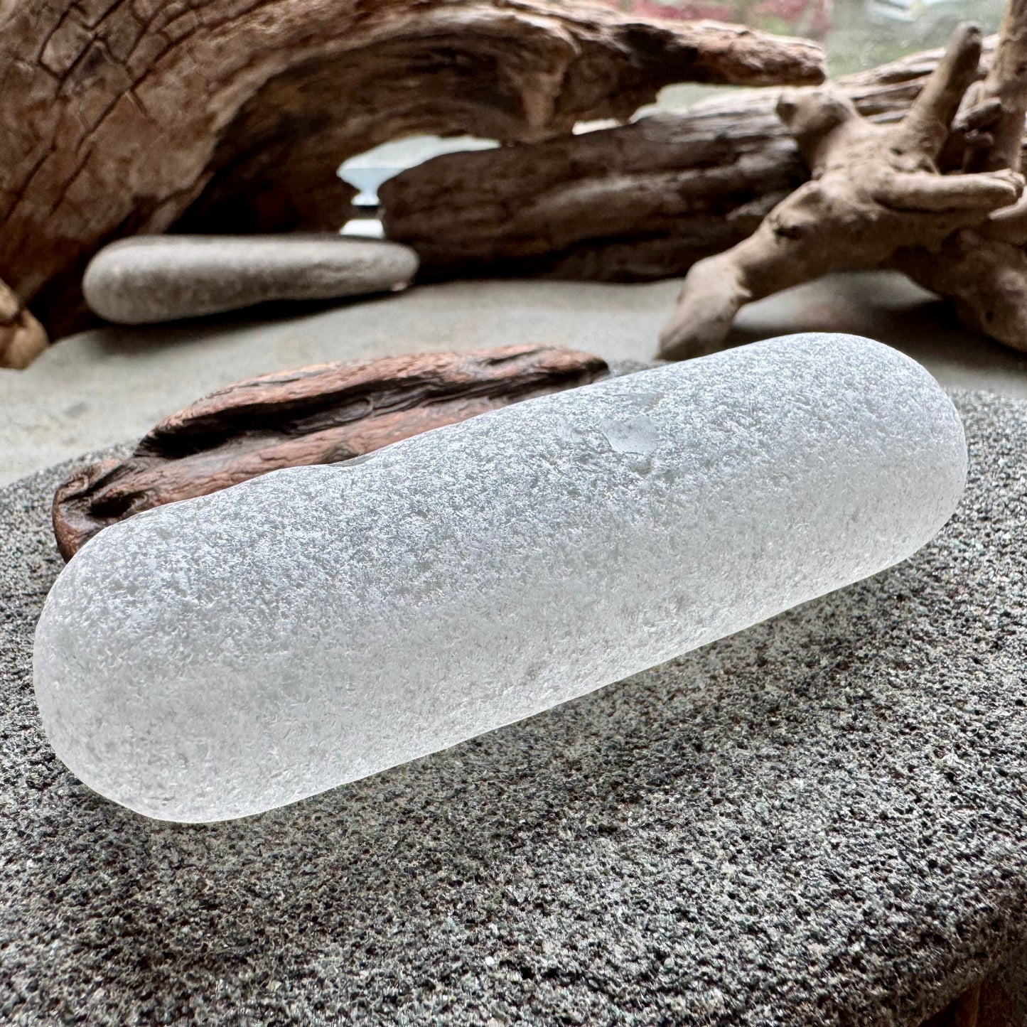 Large White Sea Glass – Rare Long glass stick Sea Glass A2586 – Genuine Beach Found Seaglass for Jewelry, Craft, Coastal Decor