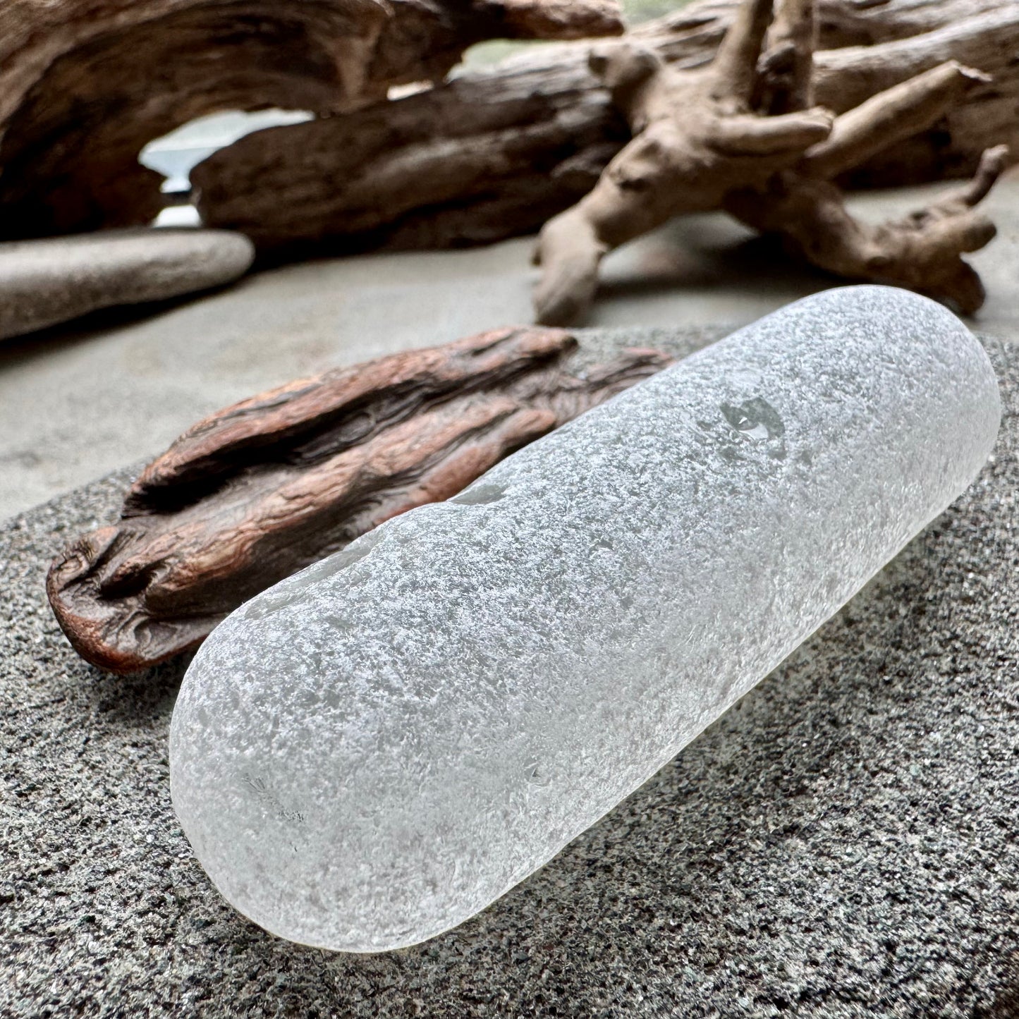 Large White Sea Glass – Rare Long glass stick Sea Glass A2586 – Genuine Beach Found Seaglass for Jewelry, Craft, Coastal Decor
