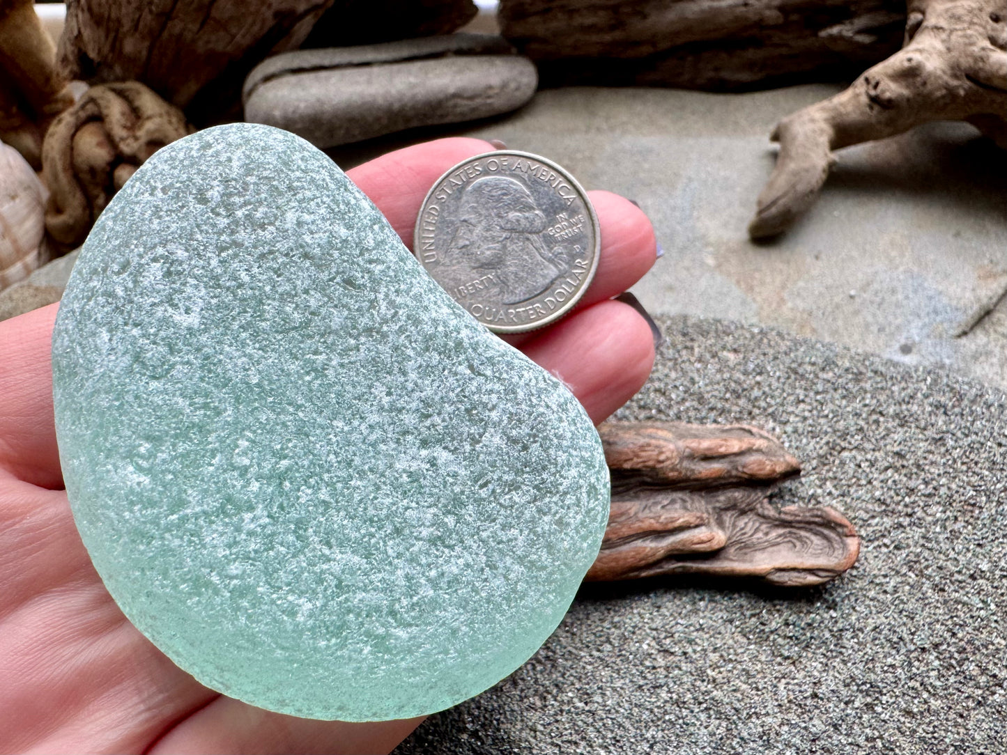 Large Aqua Sea Glass A2587 Jewelry Grade Beach Glass | Rare Collector Piece | Pendant Stone | Natural Ocean Tumbled Seaglass