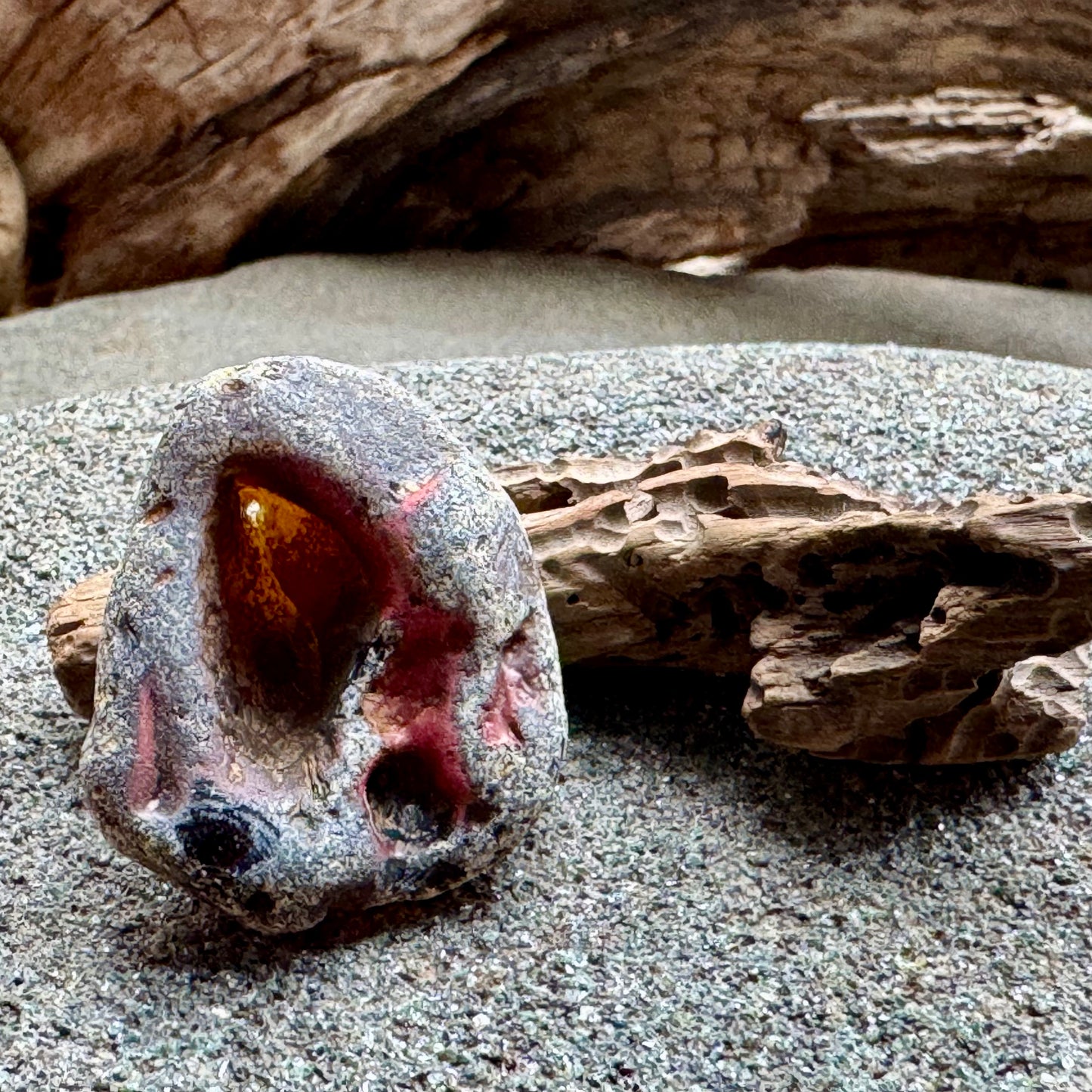 Rare Slag Sea Glass with Amber Core A2593 – Large Natural Melted Beach Glass, One of a Kind Collector Piece A2593