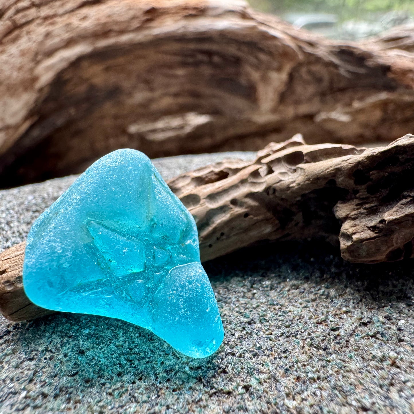 A2594 – Rare Teal Sea Glass Figurine, Genuine One-of-a-Kind Beach Found Seaglass