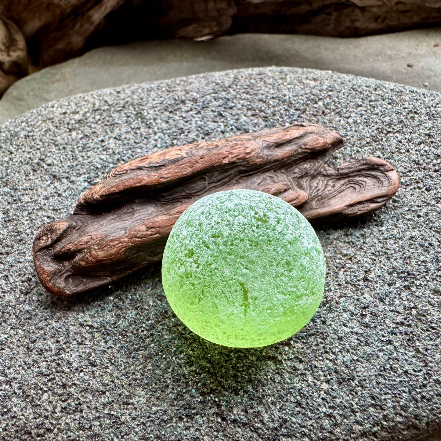 Rare Lime Green Sea Glass A2598  – Large Genuine Beach Found Piece – Jewelry / Craft Supply