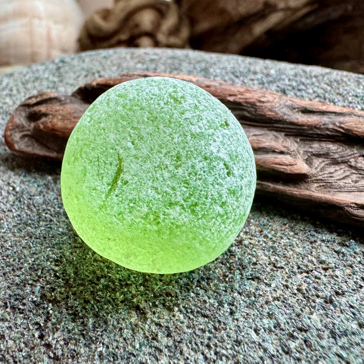 Rare Lime Green Sea Glass A2598  – Large Genuine Beach Found Piece – Jewelry / Craft Supply