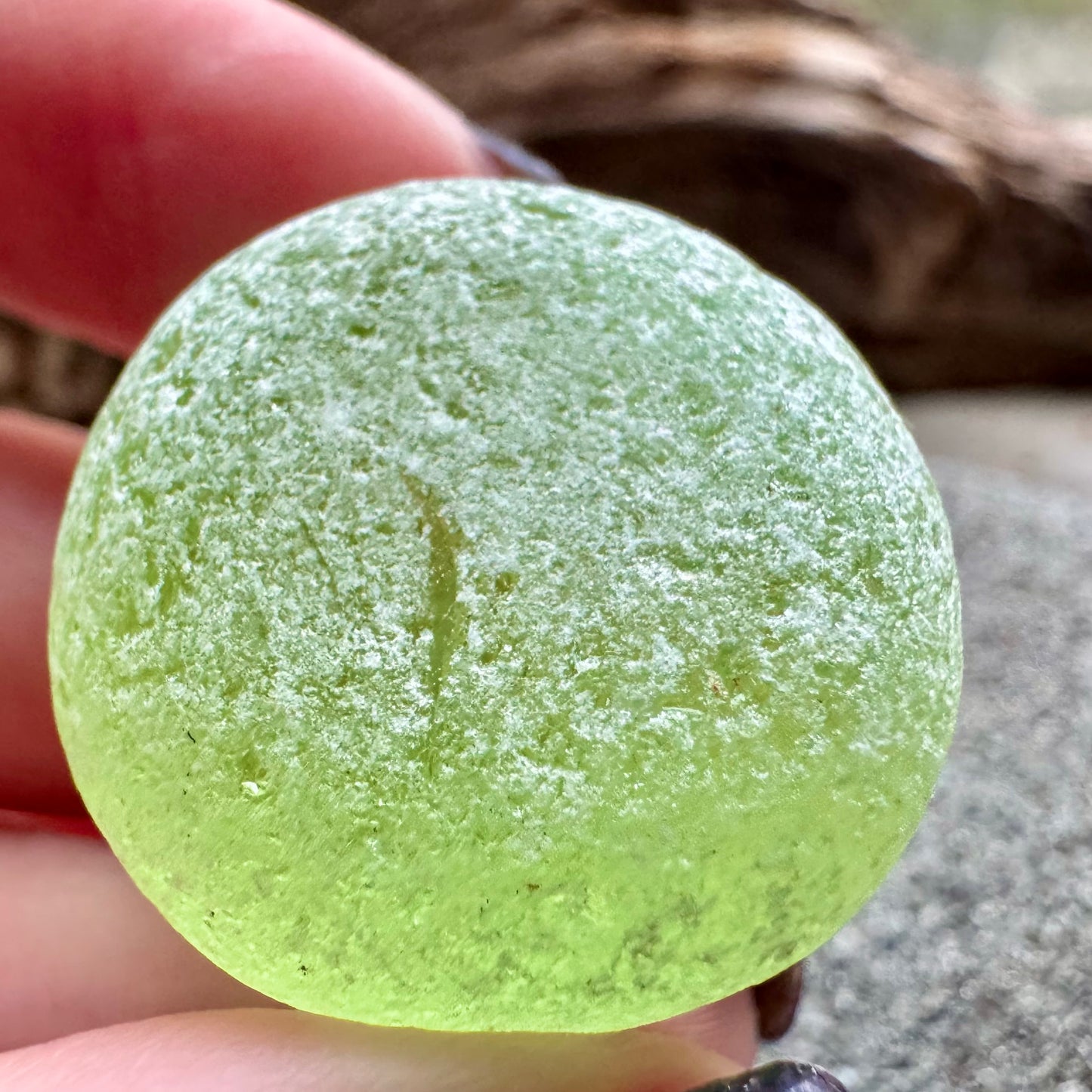 Rare Lime Green Sea Glass A2598  – Large Genuine Beach Found Piece – Jewelry / Craft Supply