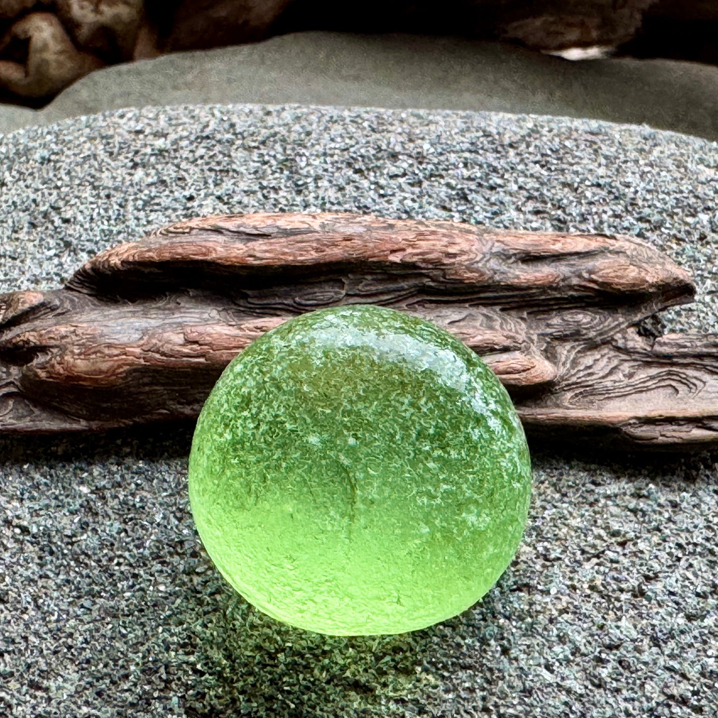 Rare Lime Green Sea Glass A2598  – Large Genuine Beach Found Piece – Jewelry / Craft Supply