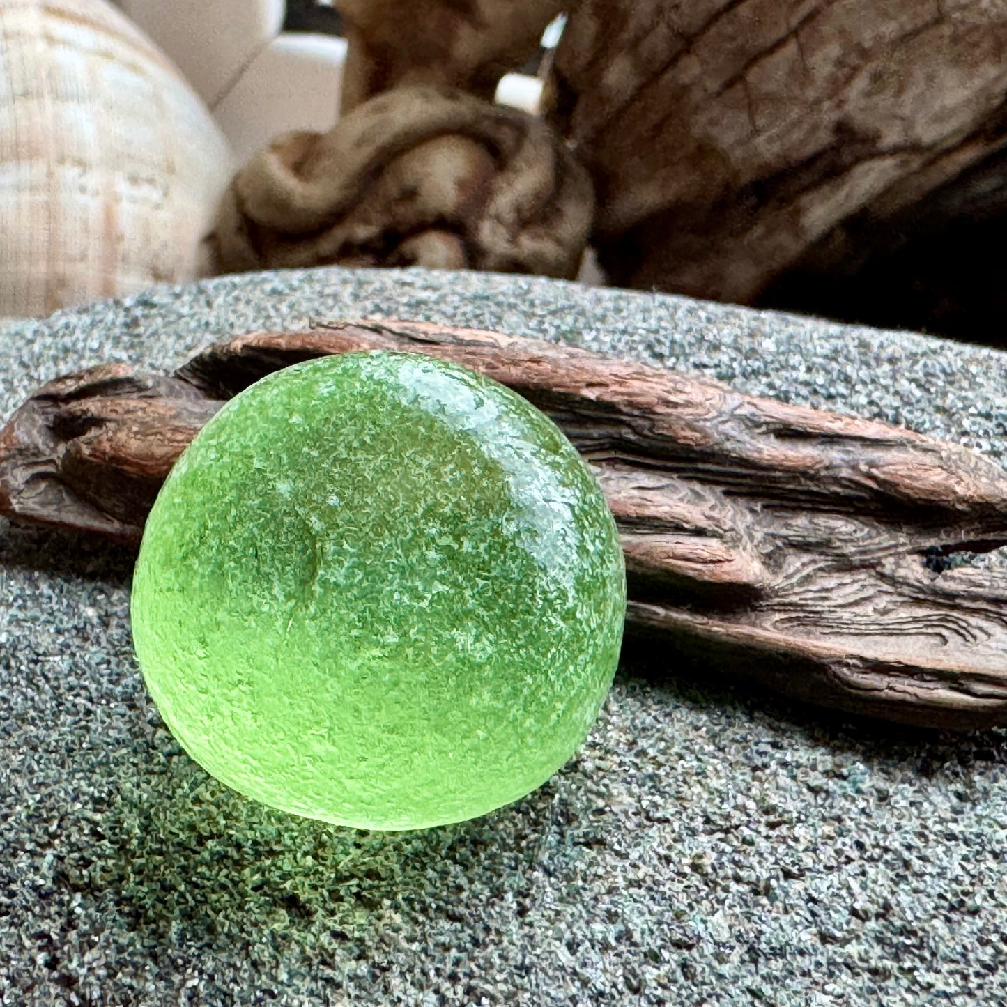 Rare Lime Green Sea Glass A2598  – Large Genuine Beach Found Piece – Jewelry / Craft Supply