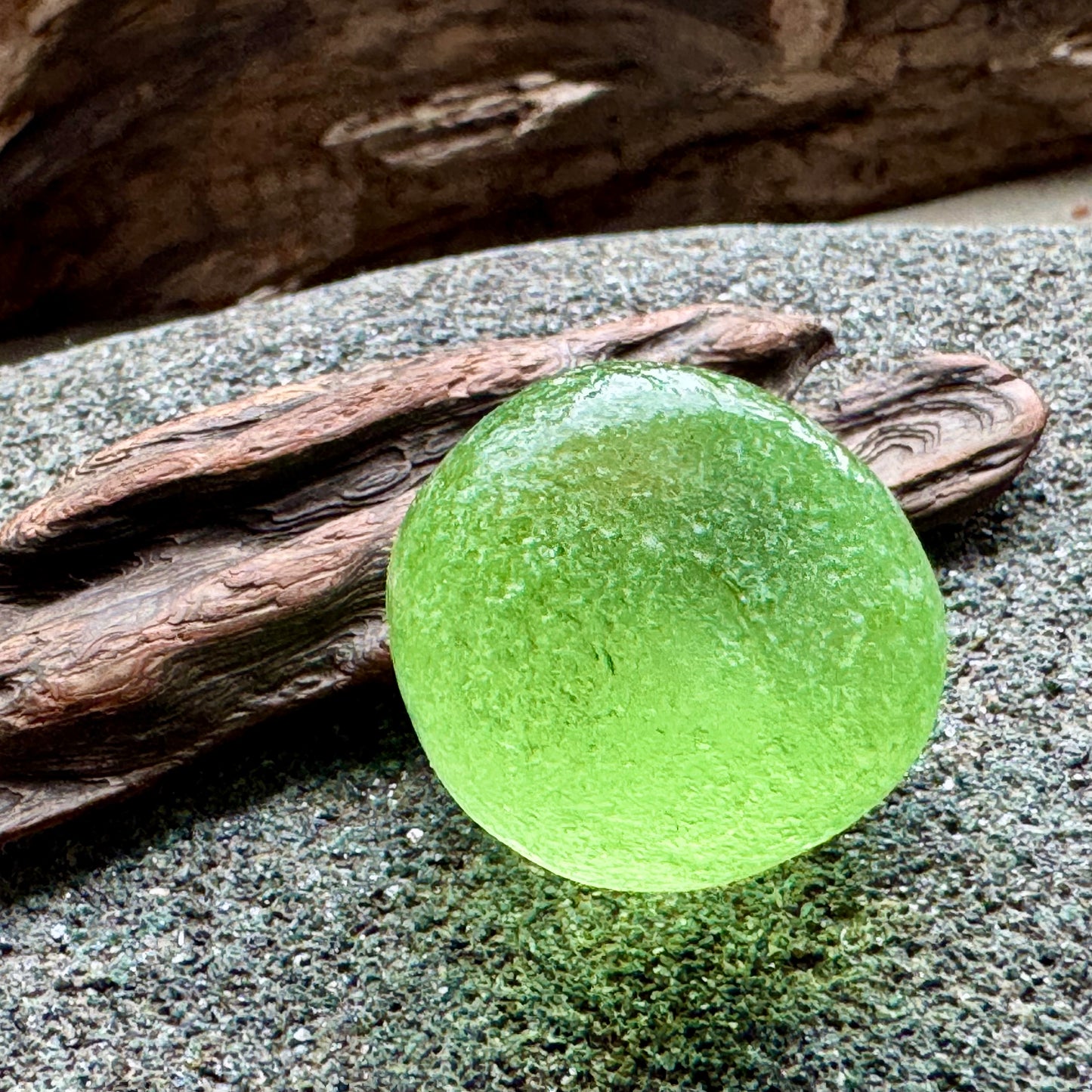 Rare Lime Green Sea Glass A2598  – Large Genuine Beach Found Piece – Jewelry / Craft Supply