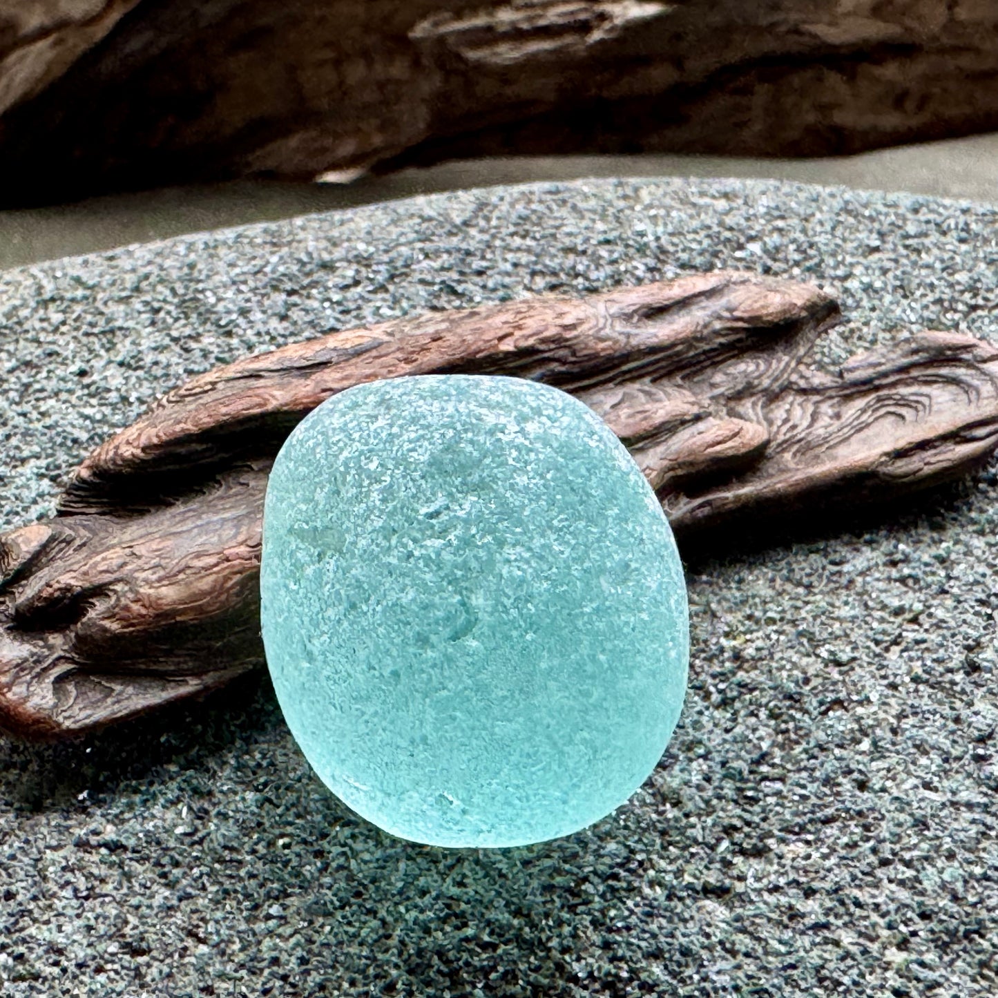 Rare Aqua Sea Glass Bottle Stopper A2599 – Solid Glass Plug – Genuine Ocean Tumbled Beach Glass for Jewelry Making – A2599