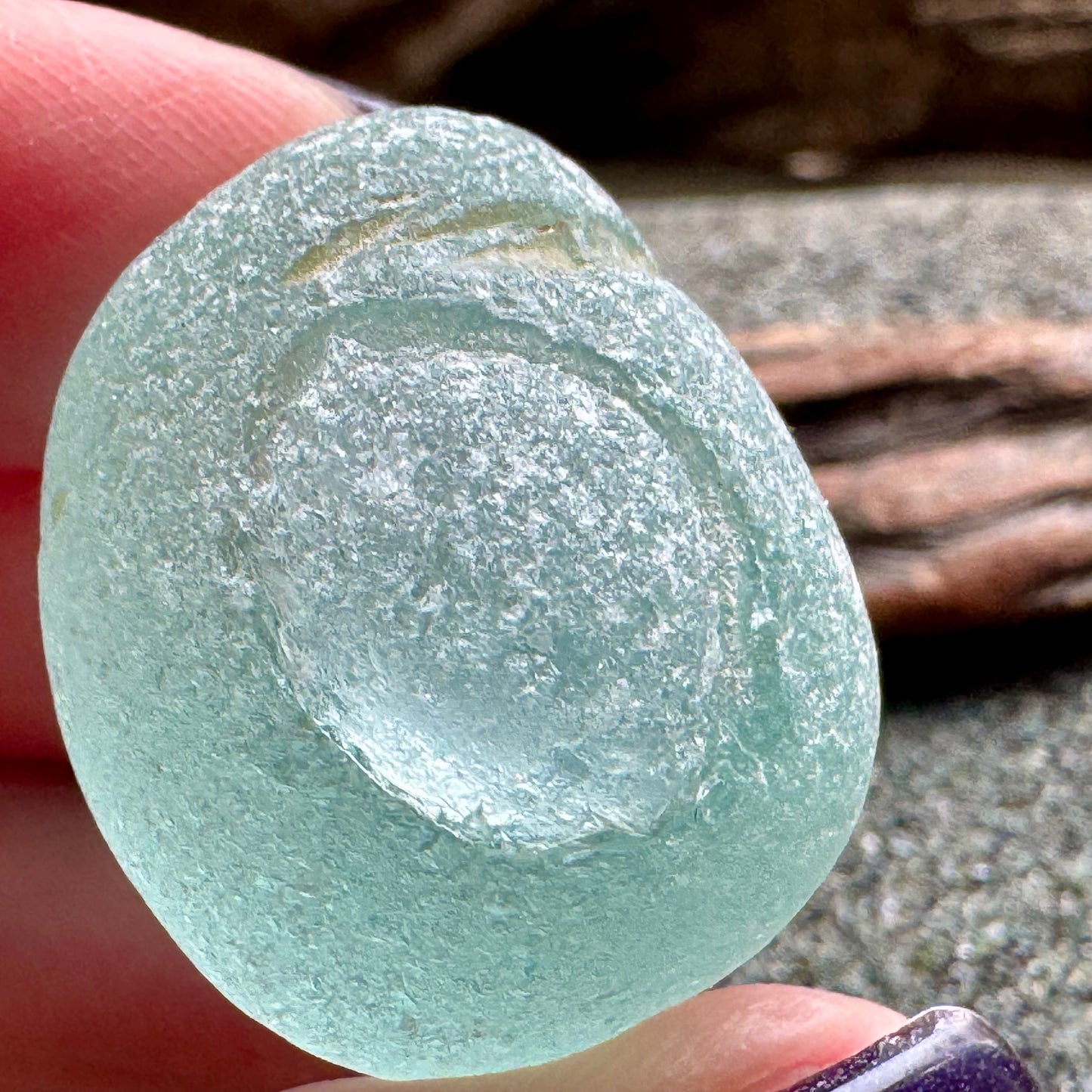 Rare Aqua Sea Glass Bottle Stopper A2599 – Solid Glass Plug – Genuine Ocean Tumbled Beach Glass for Jewelry Making – A2599