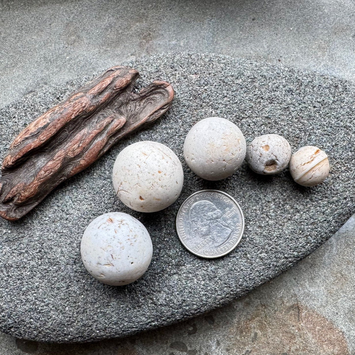 Sea Clay Marbles #2609 – Natural Ocean Clay Spheres, Beach Found Set