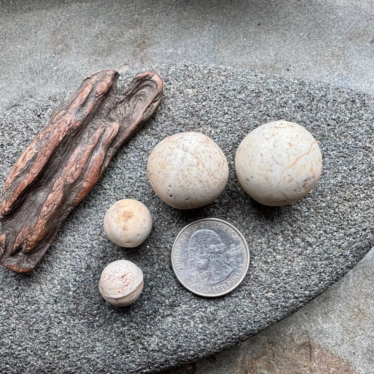 Natural Sea Clay Marbles A2610 – Ocean Tumbled Clay Balls, Beach Found, Primitive Craft Supply, Coastal Decor Stones