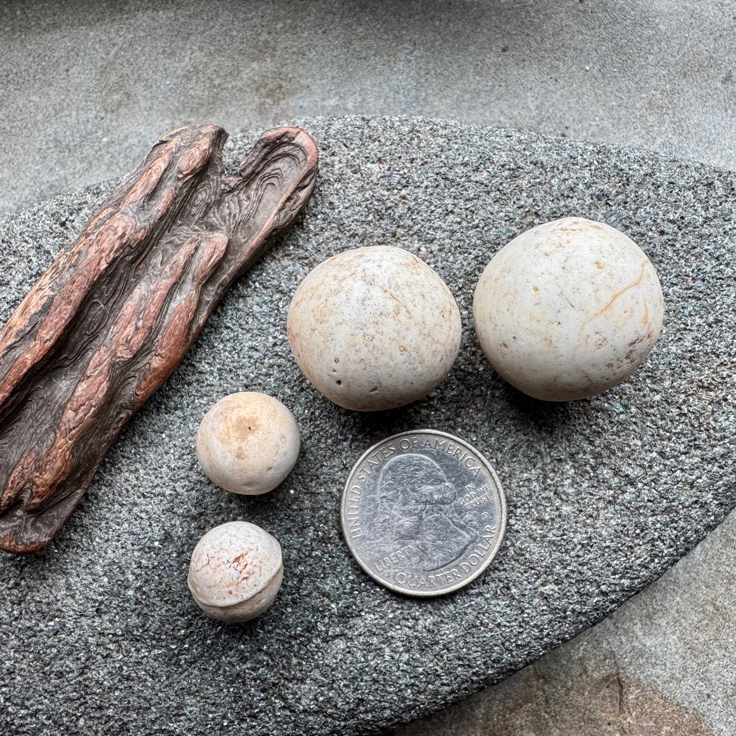 Natural Sea Clay Marbles A2610 – Ocean Tumbled Clay Balls, Beach Found, Primitive Craft Supply, Coastal Decor Stones