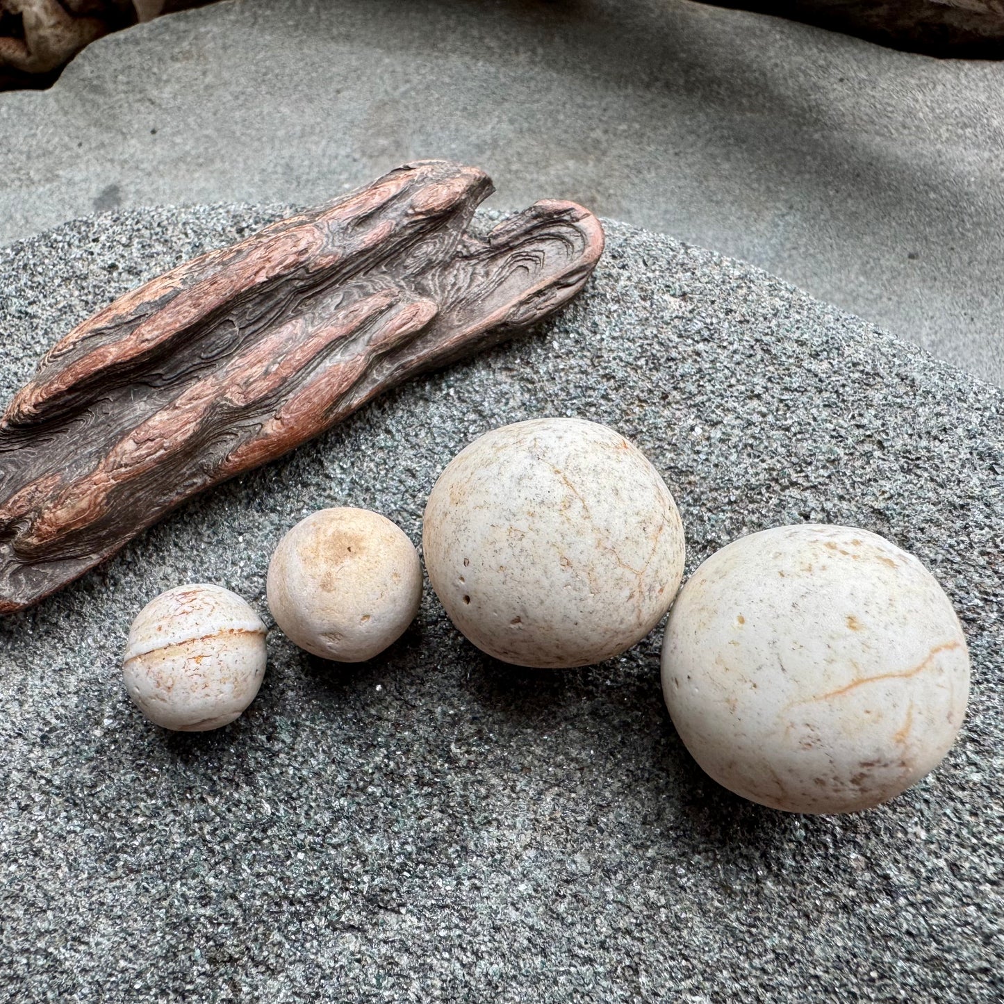 Natural Sea Clay Marbles A2610 – Ocean Tumbled Clay Balls, Beach Found, Primitive Craft Supply, Coastal Decor Stones