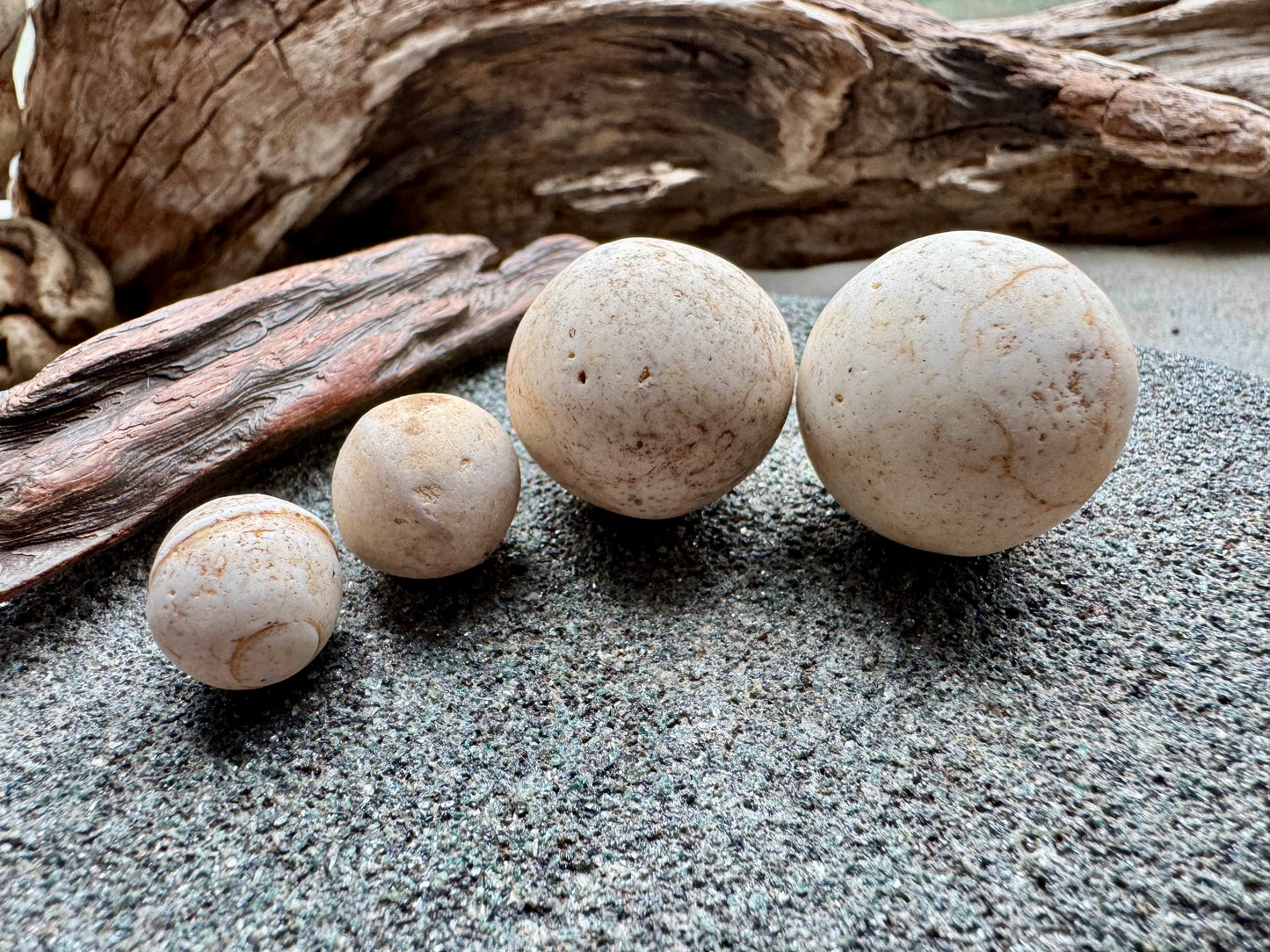 Natural Sea Clay Marbles A2610 – Ocean Tumbled Clay Balls, Beach Found, Primitive Craft Supply, Coastal Decor Stones