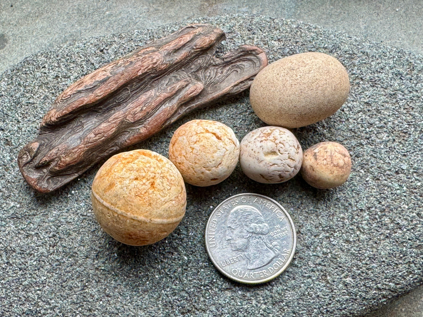 Sea Clay Marbles Set – Natural Ocean Tumbled Ceramic Balls, Beach Found Sea Pottery, Wabi-Sabi Decor, Collector Pieces (5 pcs) A2611