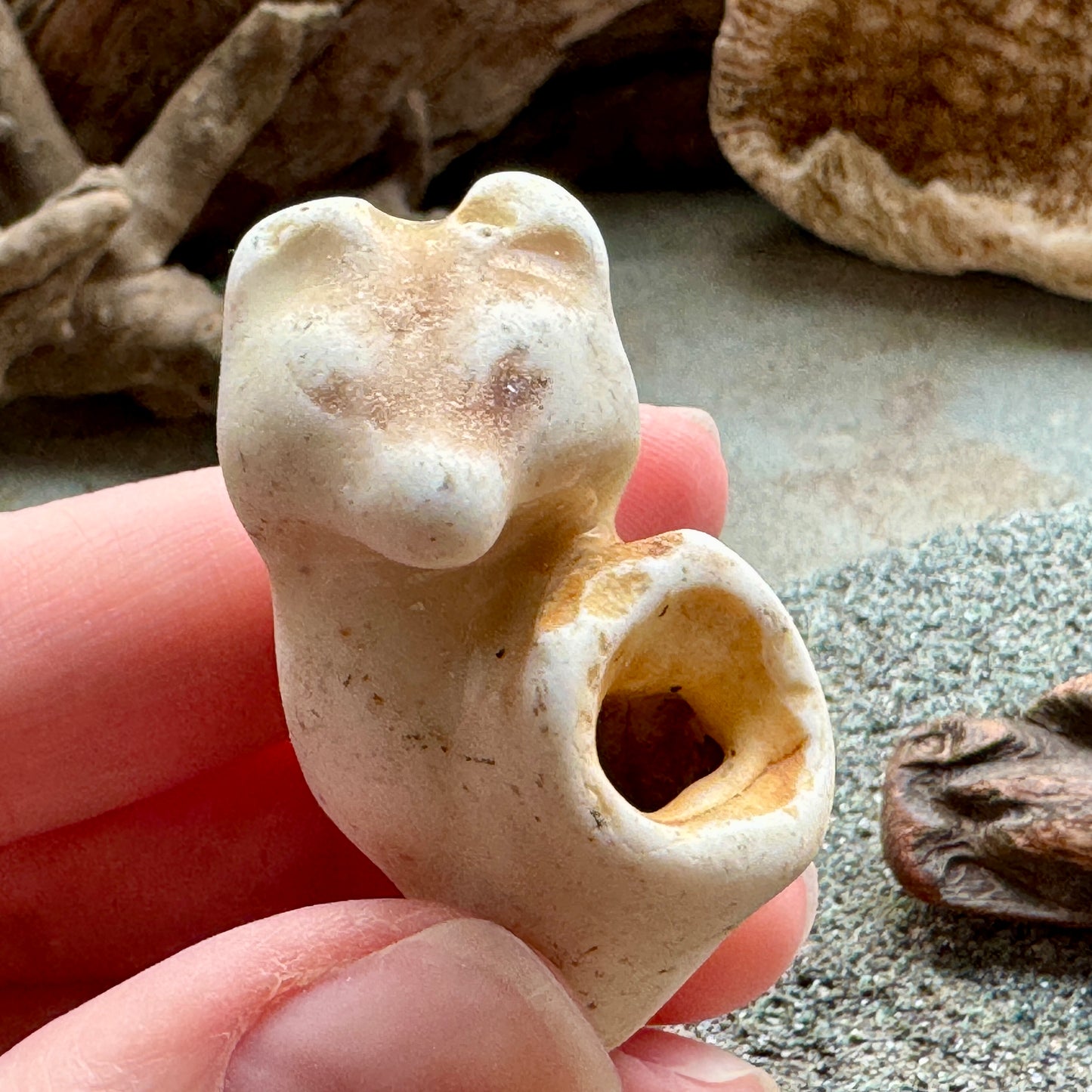 Sea Pottery Animal Figurine – Beach Found Ceramic Mini Sculpture, Wabi Sabi Decor, Ocean Tumbled Collectible A2004