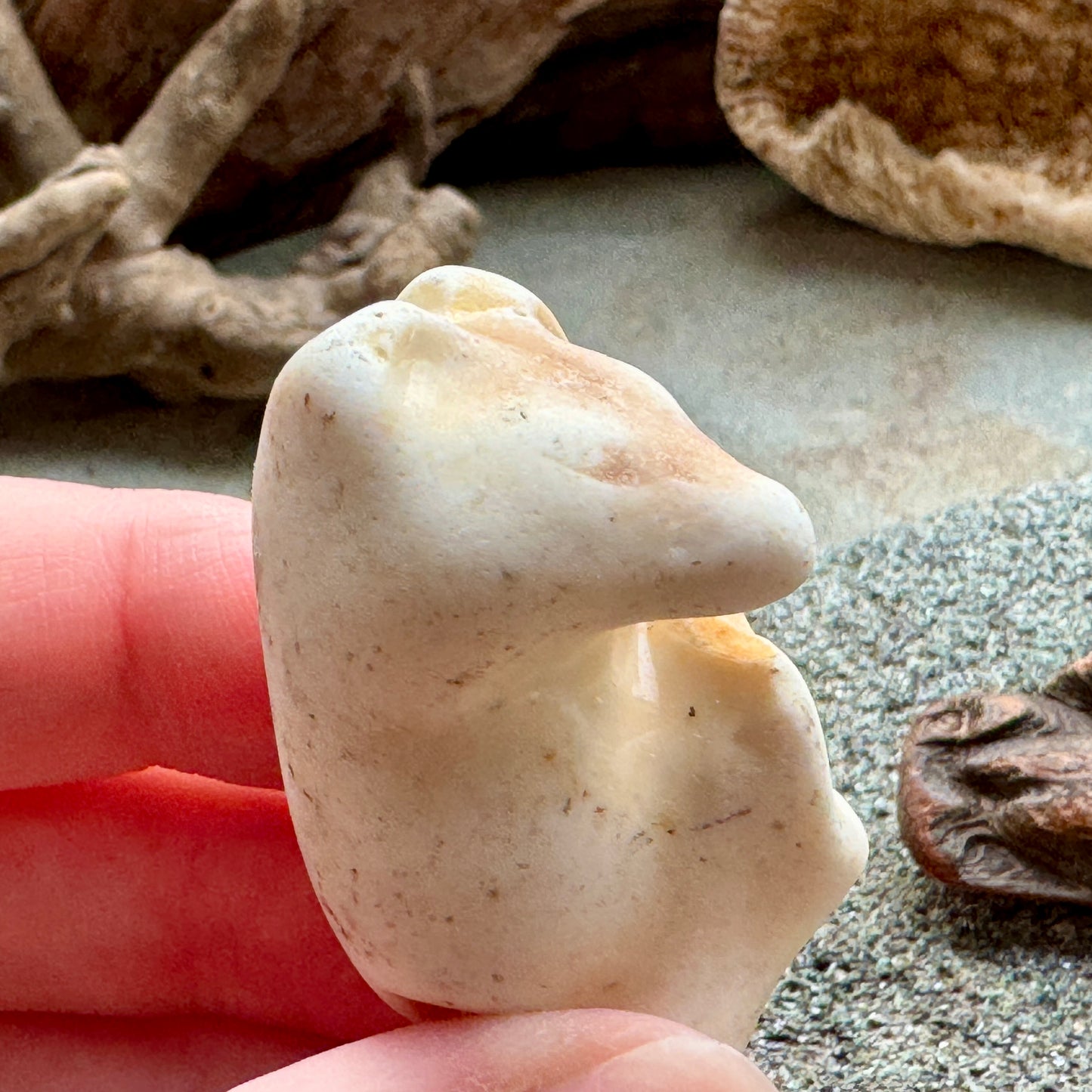 Sea Pottery Animal Figurine – Beach Found Ceramic Mini Sculpture, Wabi Sabi Decor, Ocean Tumbled Collectible A2004