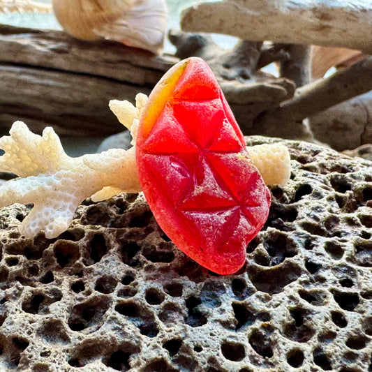 Red Genuine Sea Glass Pair B2956 – Natural Beach Glass for Jewelry Making – Rare Ruby Red Sea Glass – Craft Supply