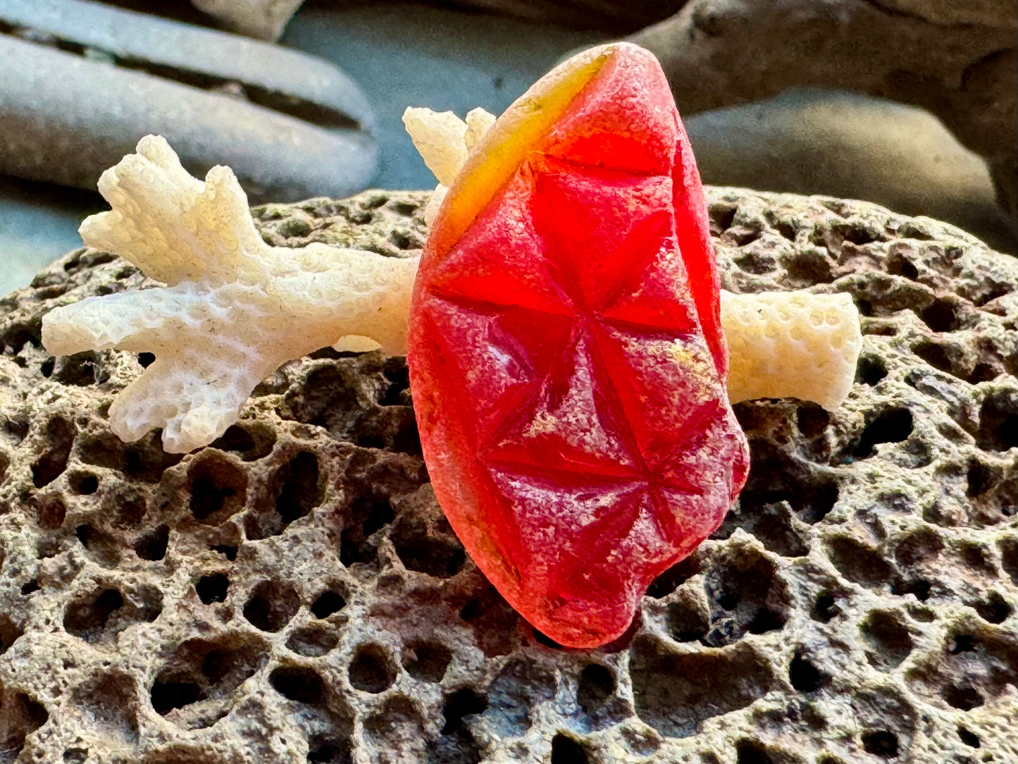 Red Genuine Sea Glass Pair B2956 – Natural Beach Glass for Jewelry Making – Rare Ruby Red Sea Glass – Craft Supply