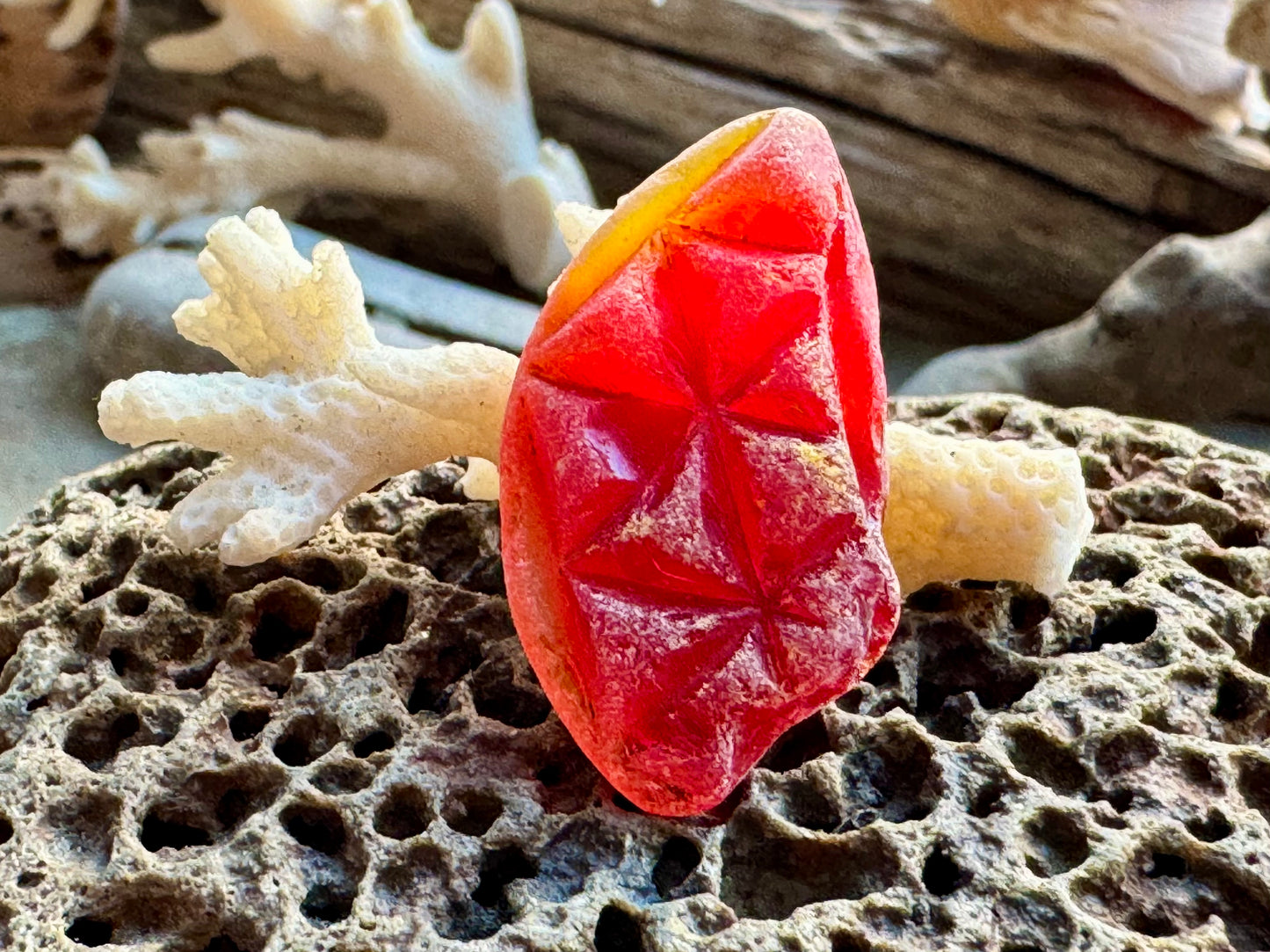Red Genuine Sea Glass Pair B2956 – Natural Beach Glass for Jewelry Making – Rare Ruby Red Sea Glass – Craft Supply