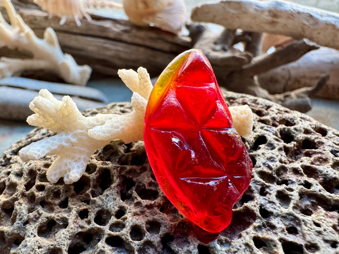 Red Genuine Sea Glass Pair B2956 – Natural Beach Glass for Jewelry Making – Rare Ruby Red Sea Glass – Craft Supply
