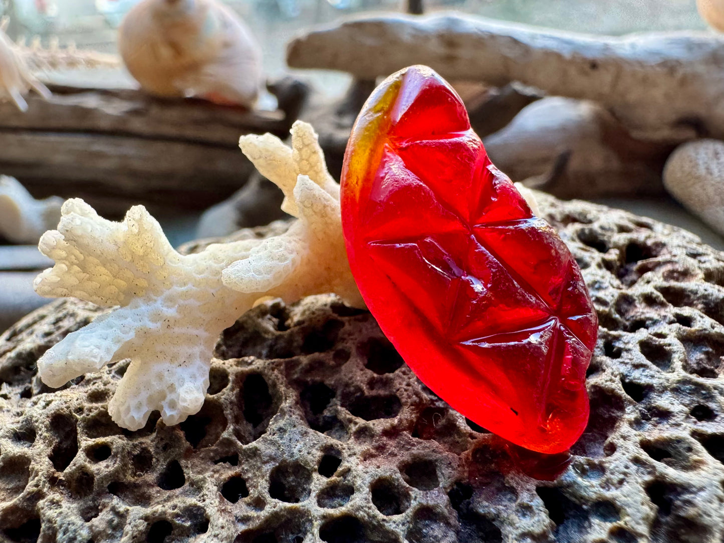Red Genuine Sea Glass Pair B2956 – Natural Beach Glass for Jewelry Making – Rare Ruby Red Sea Glass – Craft Supply