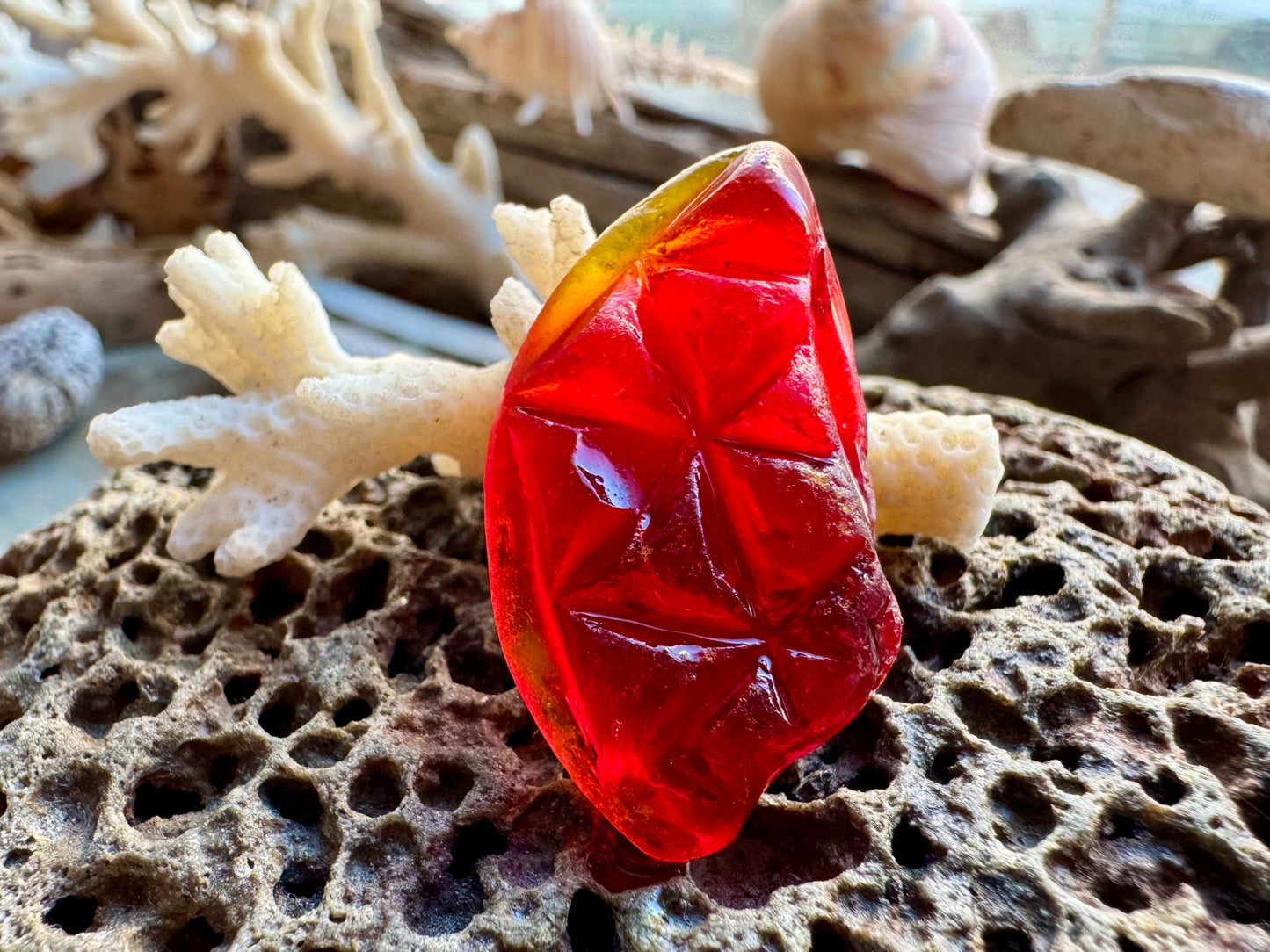 Red Genuine Sea Glass Pair B2956 – Natural Beach Glass for Jewelry Making – Rare Ruby Red Sea Glass – Craft Supply