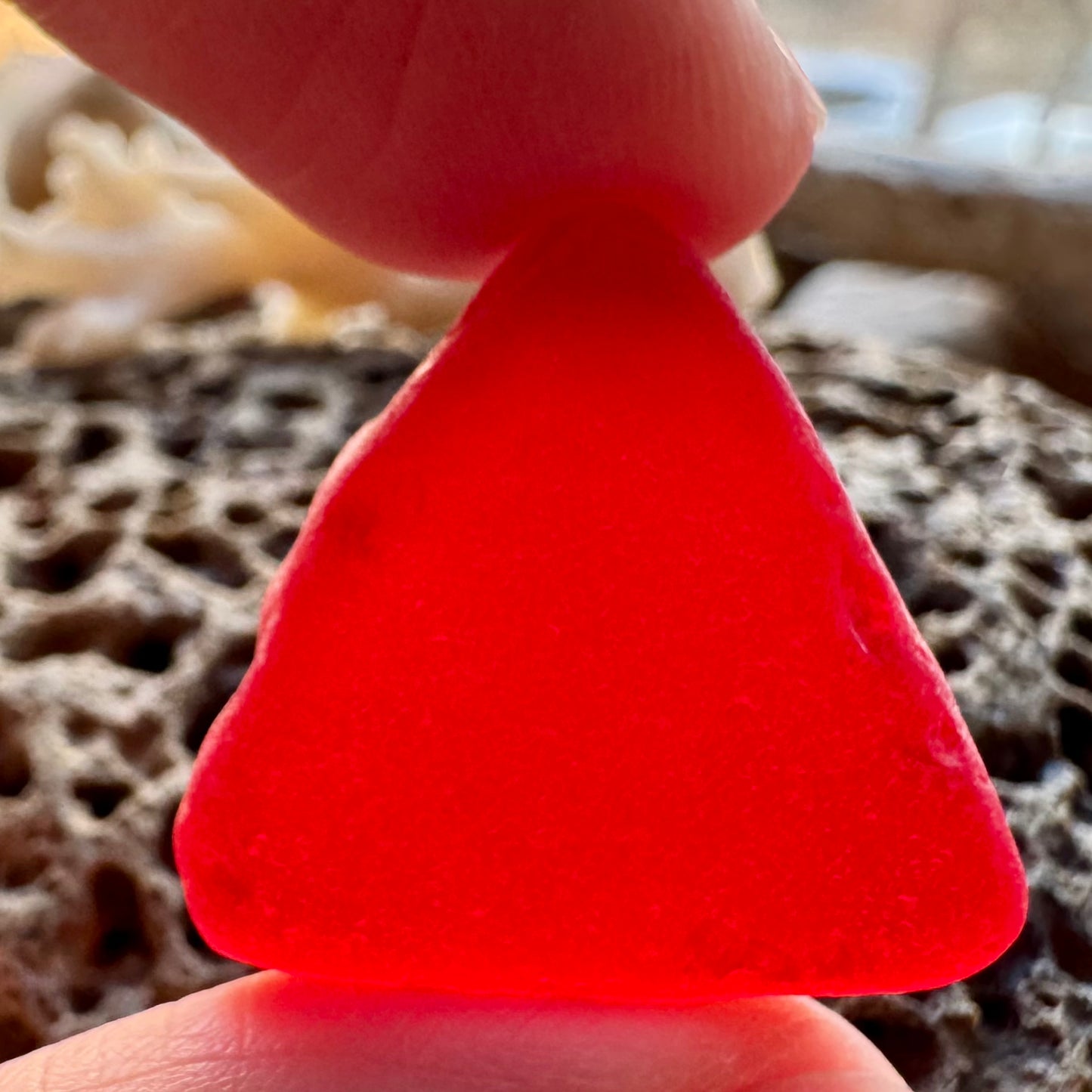 Rare Red Triangle Sea Glass B2960 – Genuine Beach Found Seaglass for Jewelry Making