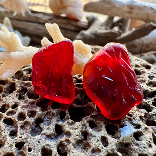 Rare Red Sea Glass Pieces B2964 for Jewelry Making – Genuine Beach Glass Supply