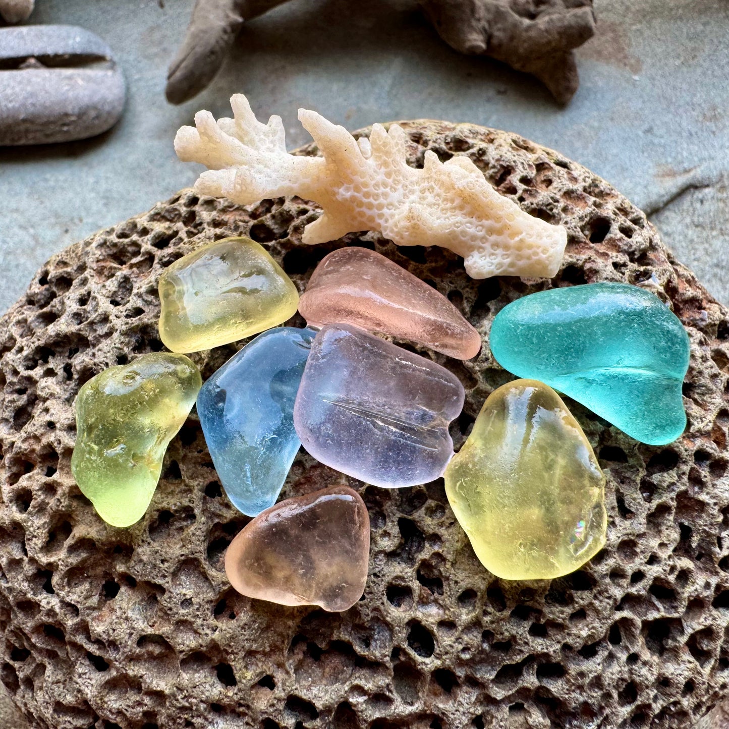 Rare Multi Color Sea Glass Pieces B2975 – Authentic Beach Found Jewelry Supply