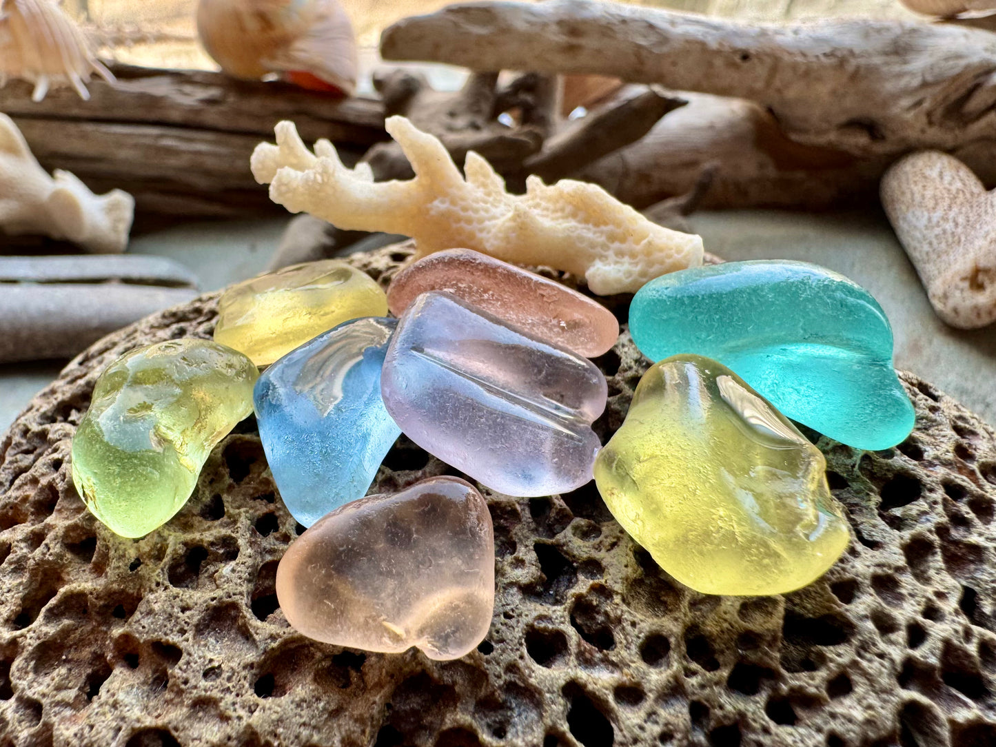 Rare Multi Color Sea Glass Pieces B2975 – Authentic Beach Found Jewelry Supply