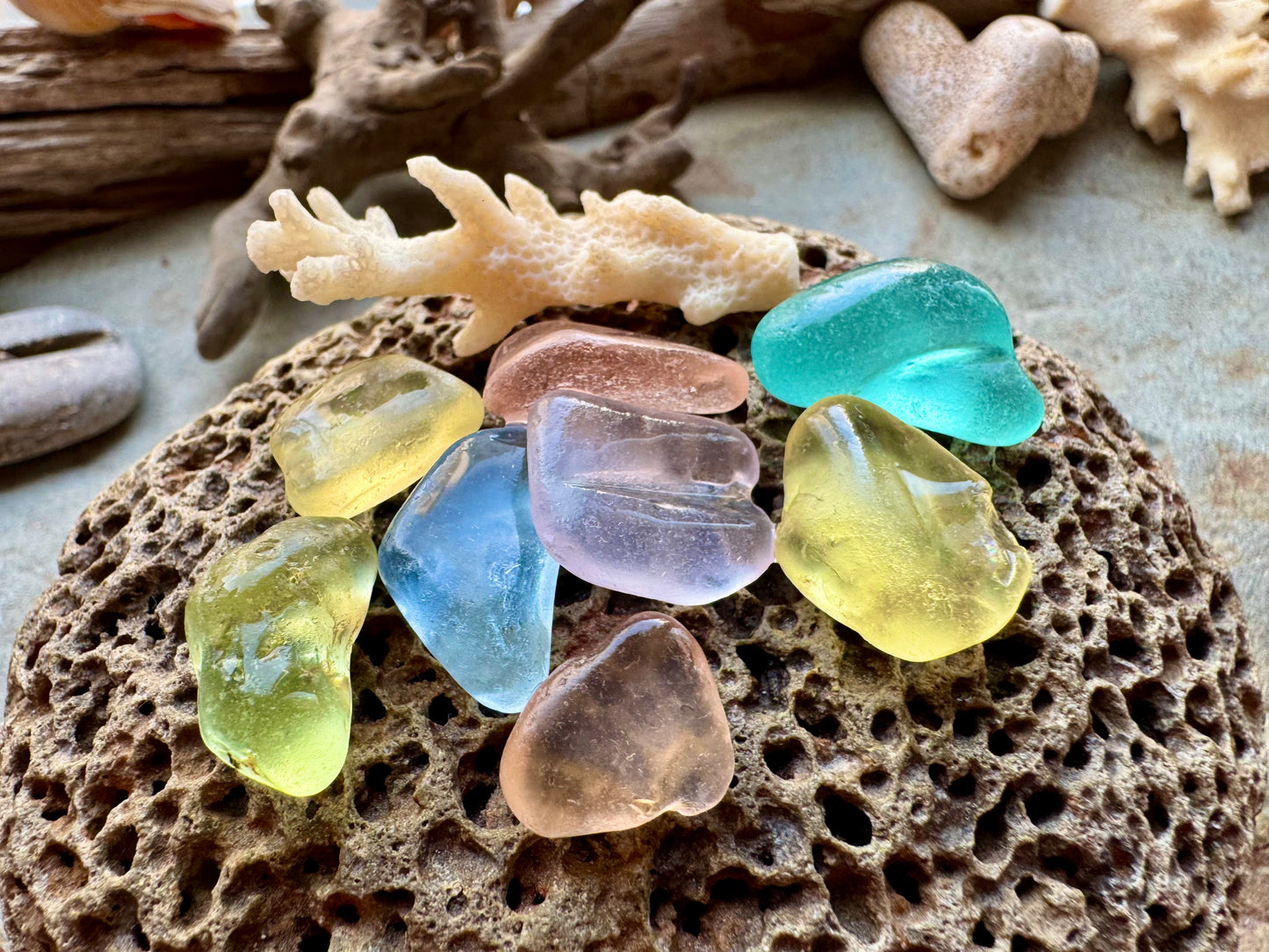 Rare Multi Color Sea Glass Pieces B2975 – Authentic Beach Found Jewelry Supply