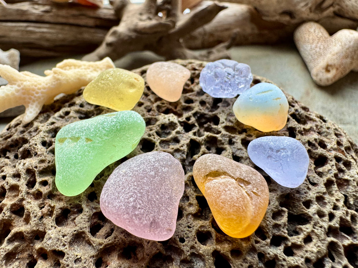 Pastel Multi Sea Glass Mix B2976 – Genuine Beach Sea Glass Pieces for Jewelry Making, Craft Supply, Small Sea Glass Lot