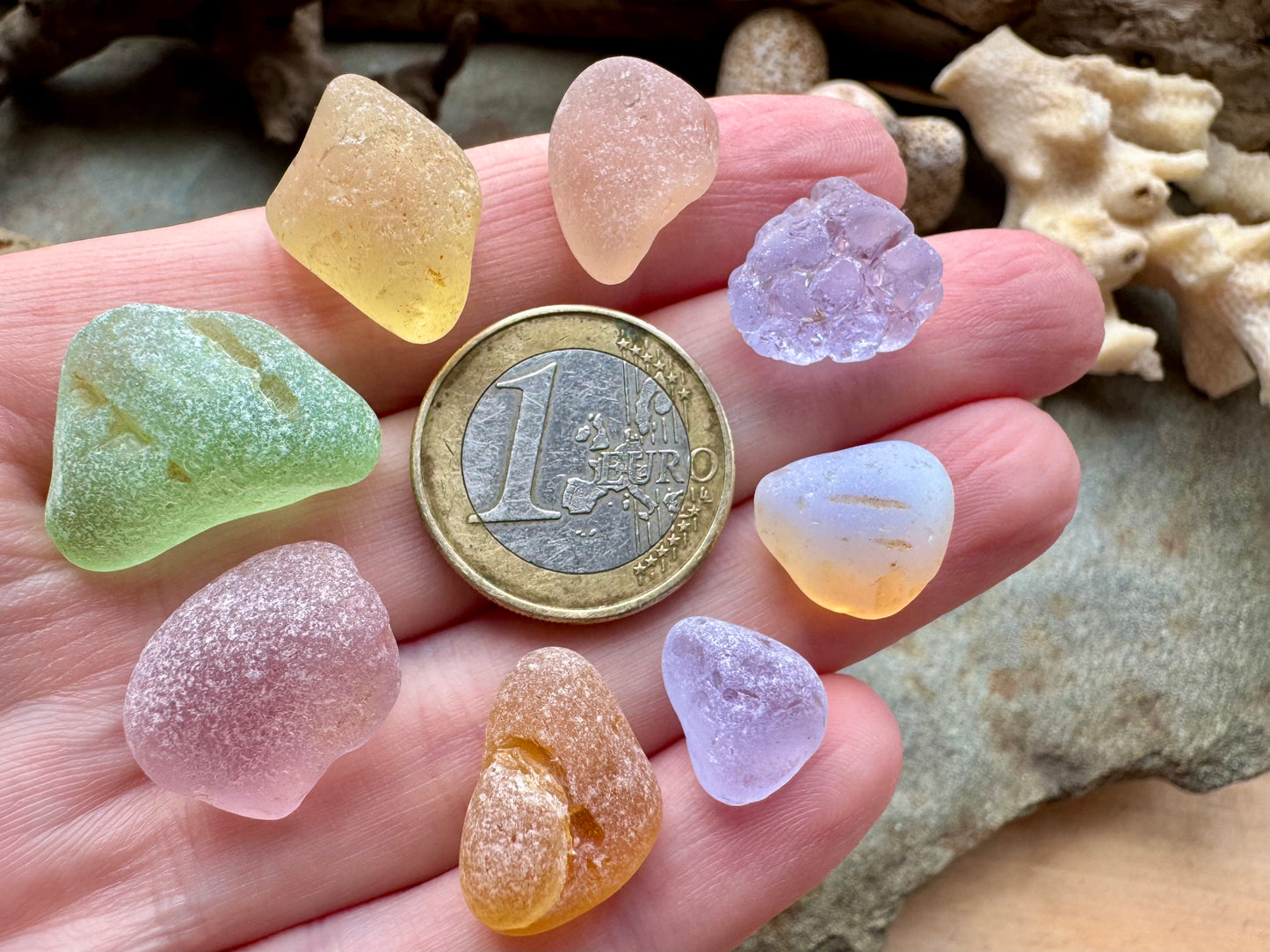 Pastel Multi Sea Glass Mix B2976 – Genuine Beach Sea Glass Pieces for Jewelry Making, Craft Supply, Small Sea Glass Lot